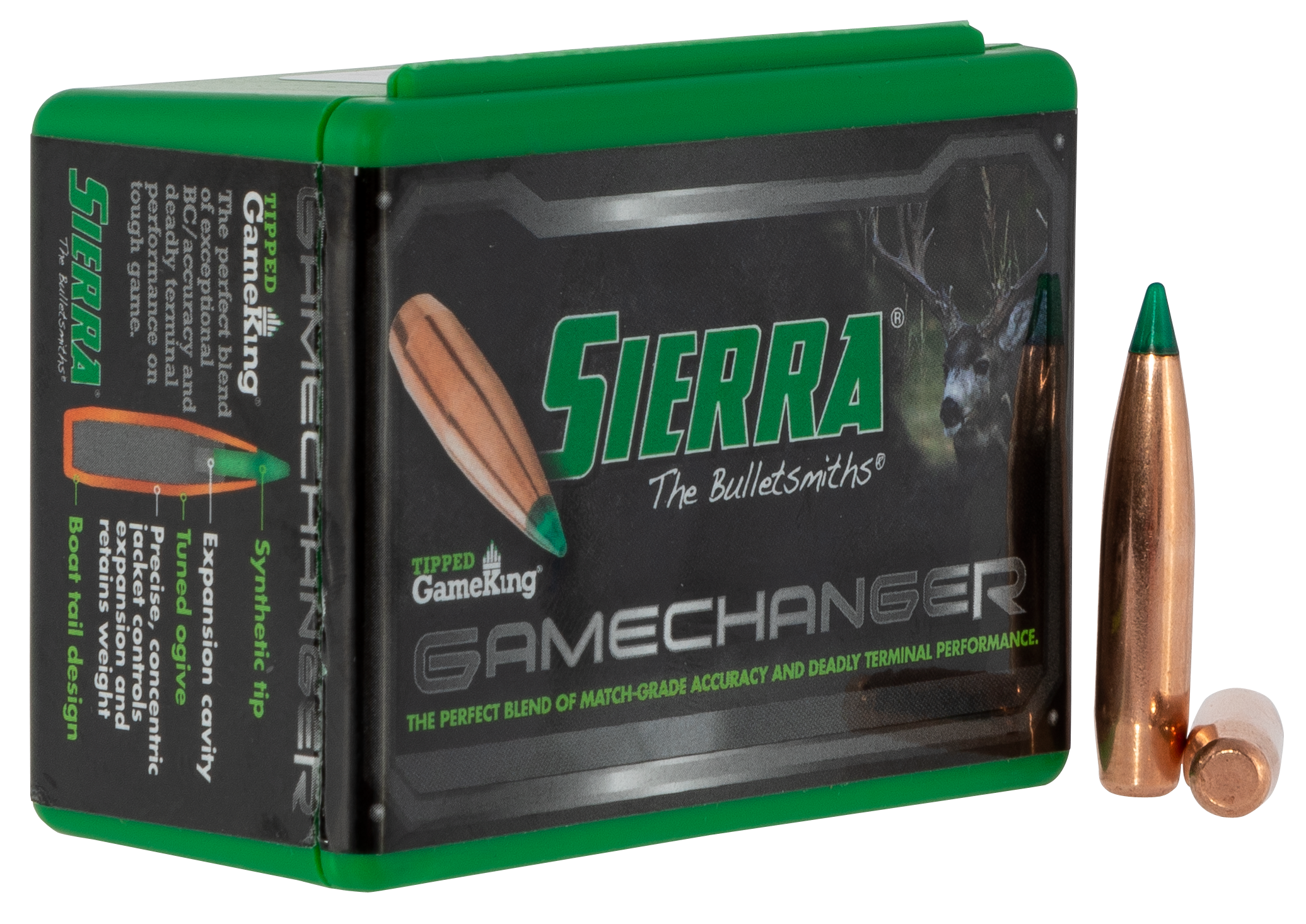 Sierra 4565T Tipped GameKing7mm .284 165 gr Hollow Point Boat-Tail (HPBT) 50 Per Box
