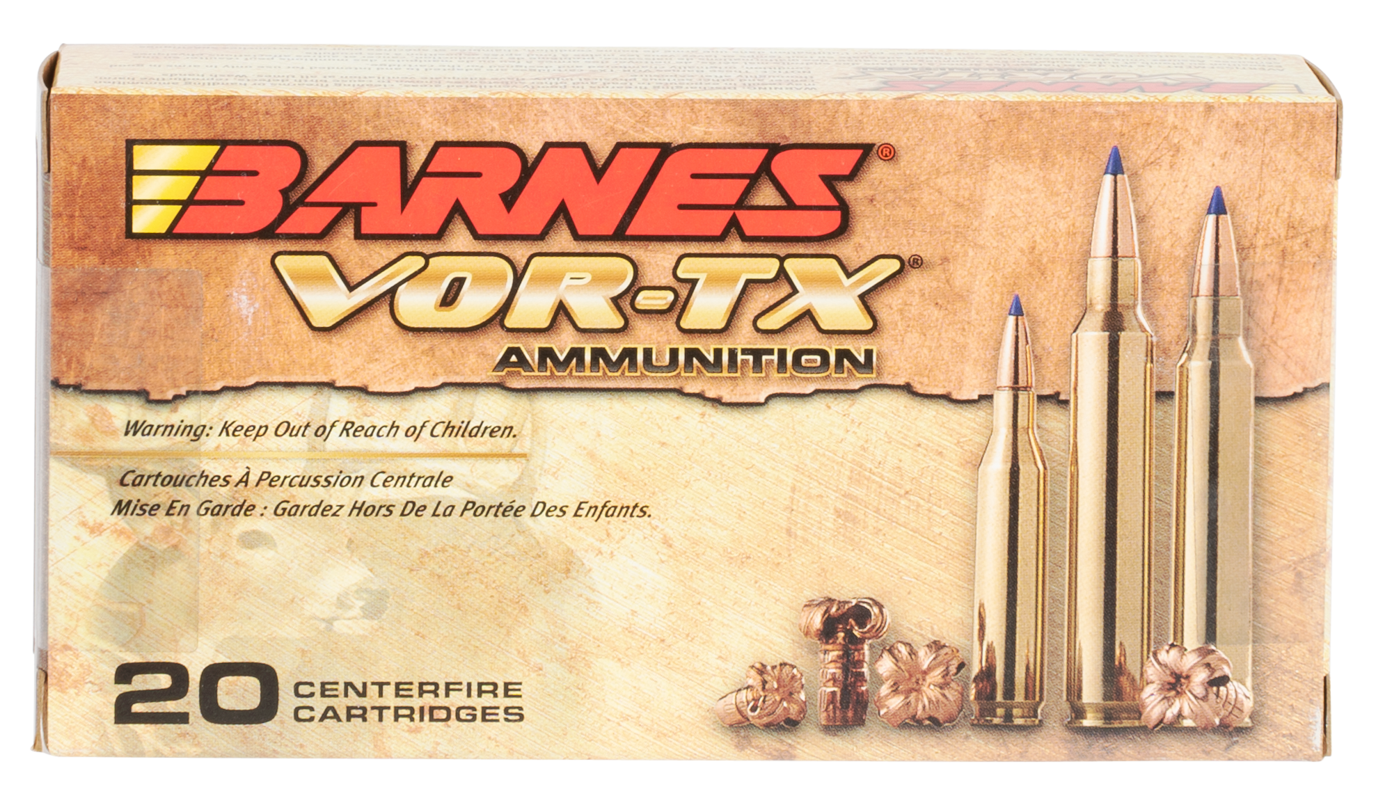 Barnes VOR-TX Ammunition 308 Winchester 130 Grain TTSX Polymer Tipped Spitzer Boat Tail Lead-Free 20RD