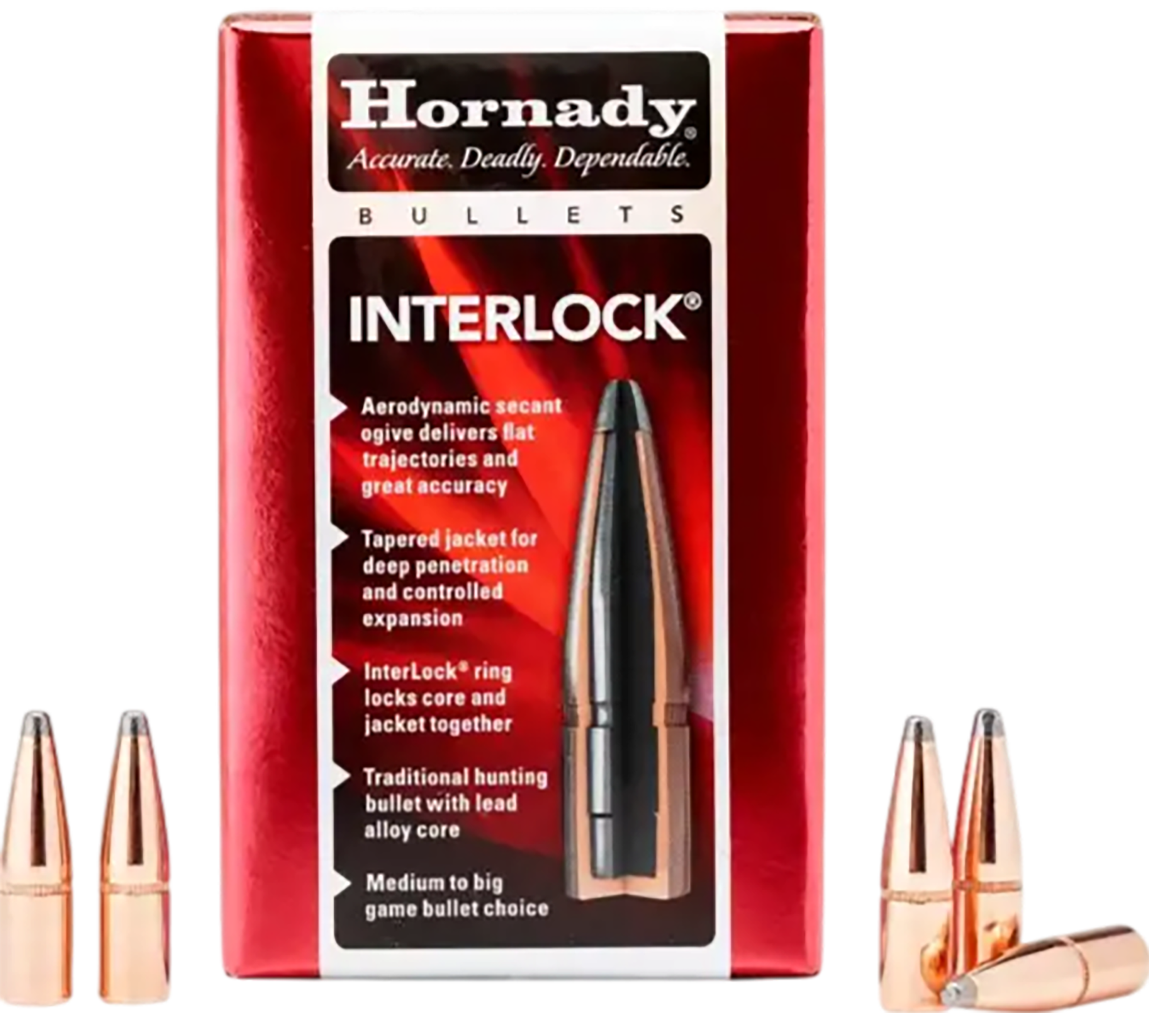 Hornady InterLock Bullets 25 Caliber (257 Diameter) 117 Grain Spire Point Boat Tail Box of 100