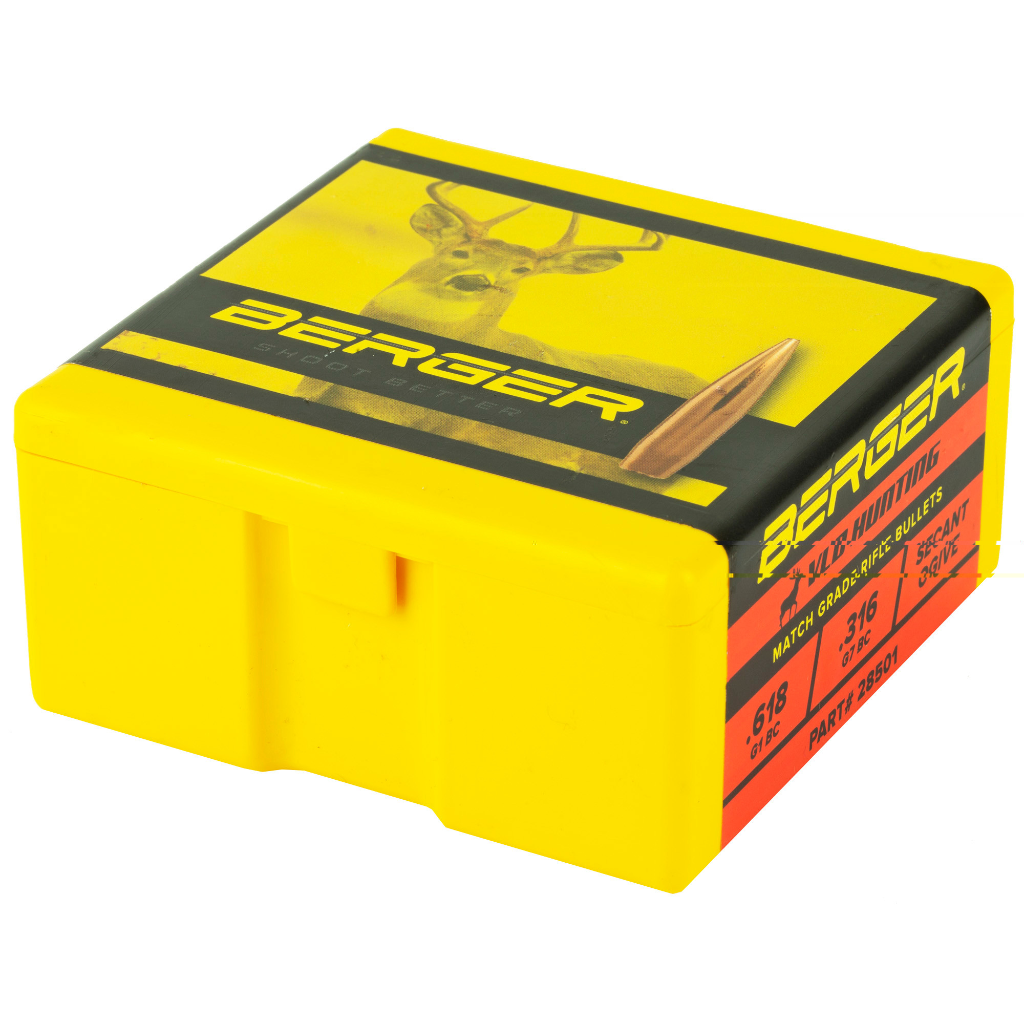 Berger Hunting Bullets 284 Caliber, 7mm (284 Diameter) 168 Grain VLD Hollow Point Boat Tail