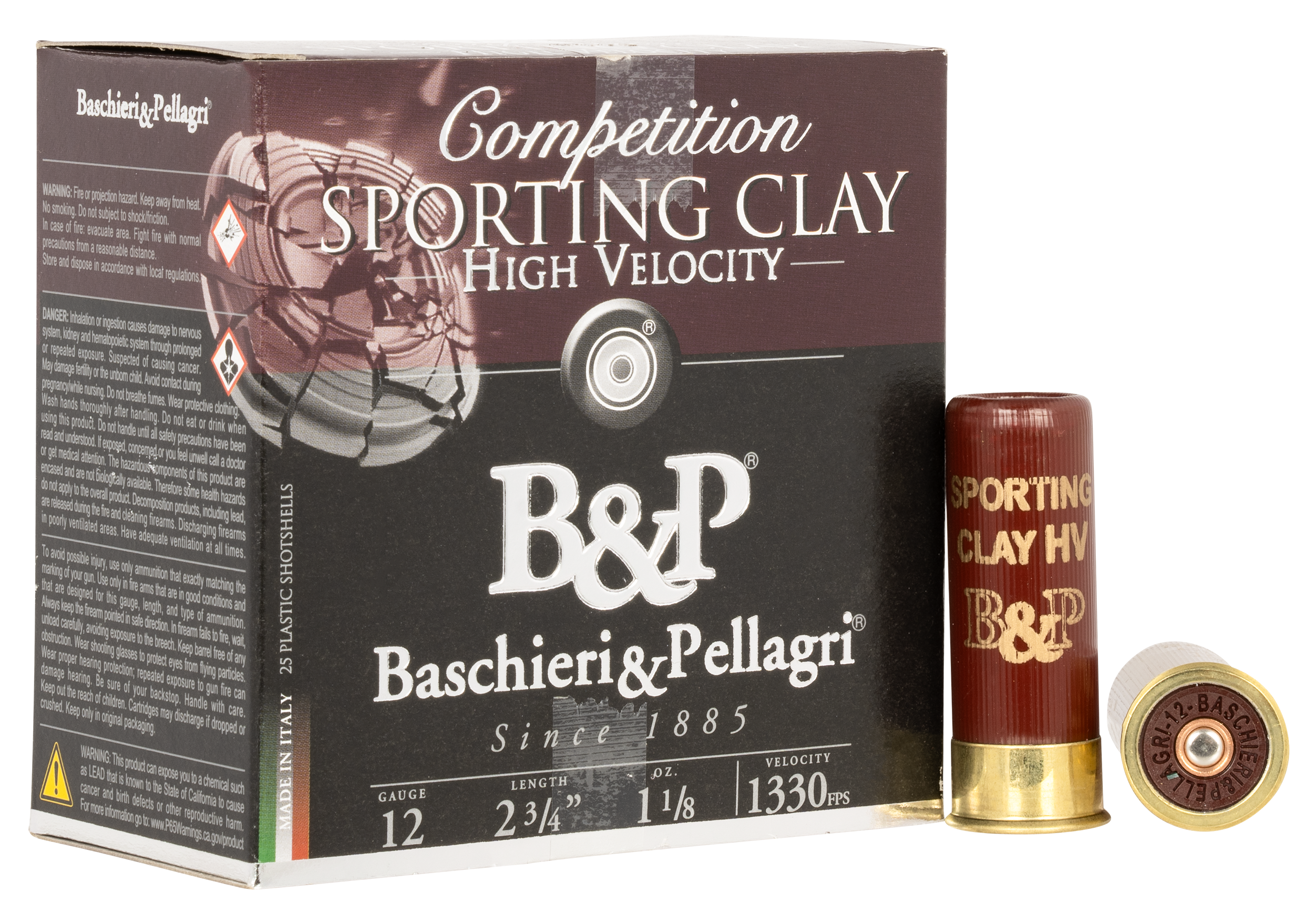 Fiocchi 12B8SH75 B&P Sporting 12 Gauge 2.75" 1 1/8 oz 7.5 Shot 25 Per Box/ 10 Cs