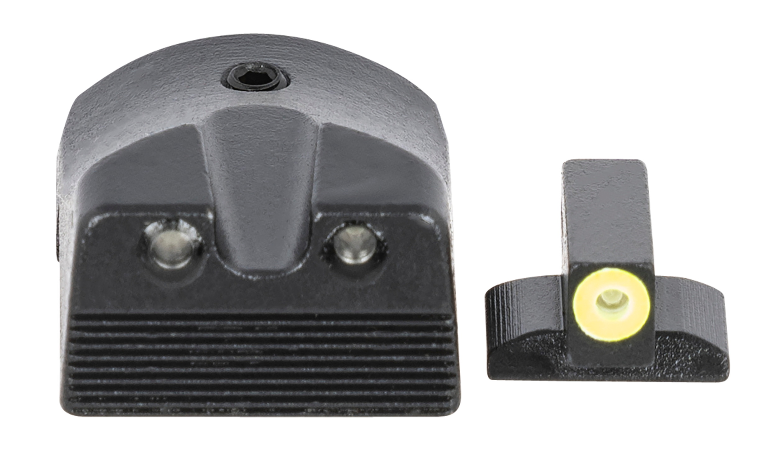 Meprolight USA 412183121 Hyper-BrightBlack | Green Tritium with Yellow Phosphorescent Outline Front Sight Green Tritium with Black Outline Rear Sight Set