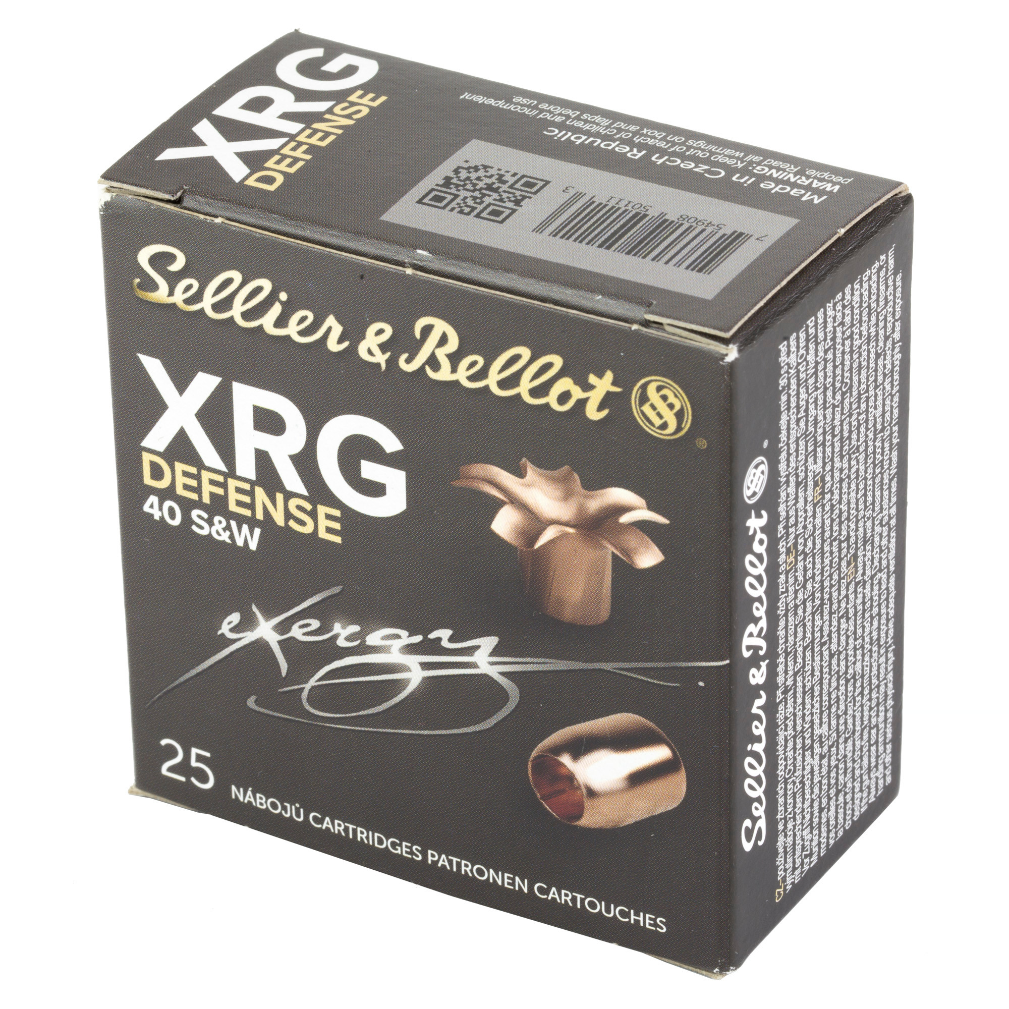 Sellier & Bellot SB40XA XRG Defense 40 S&W 130 gr Solid Copper Hollow Point (SCHP) 25 Per Box/ 40 Cs