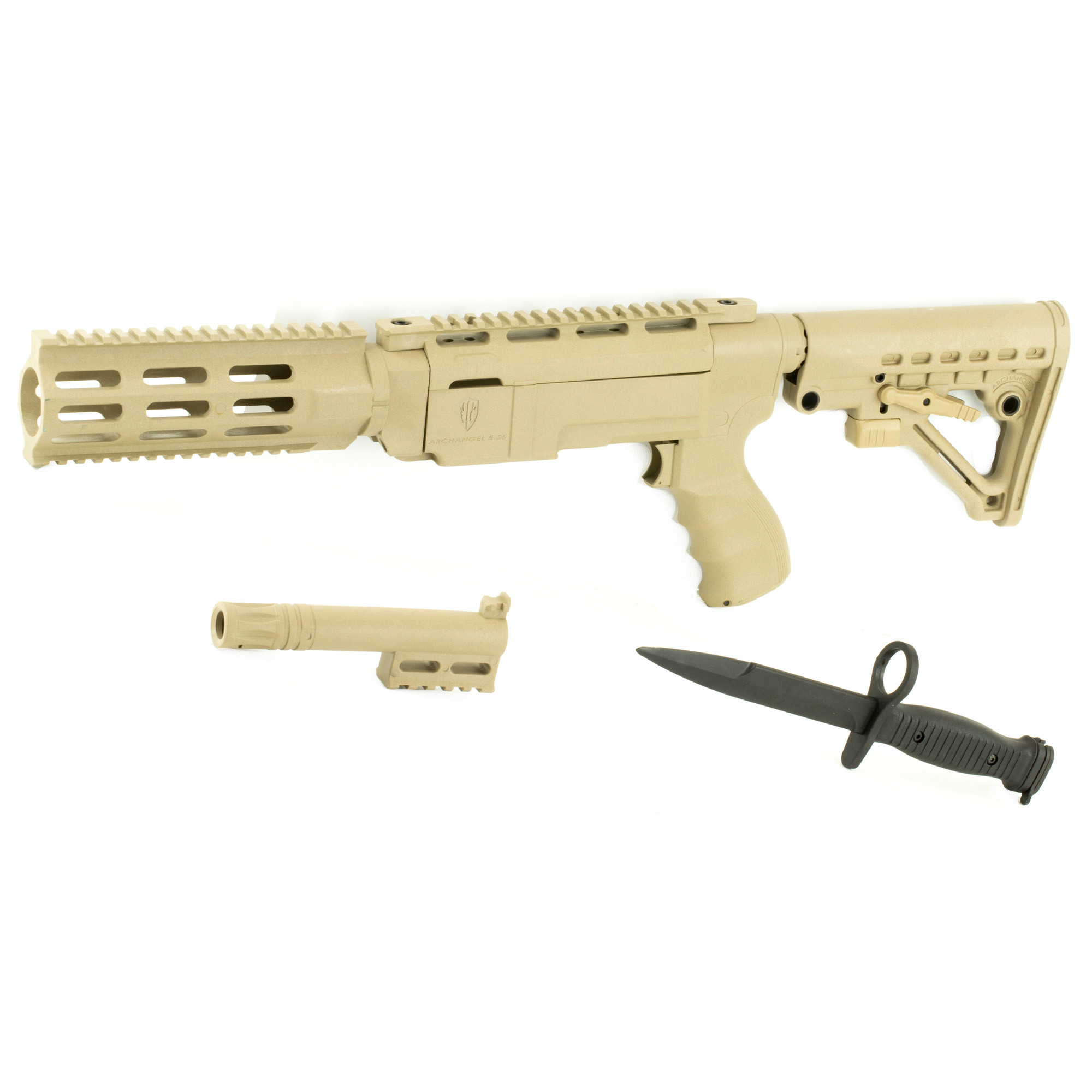 Archangel AA556RDT AR-15 Style Conversion Stock Desert Tan Synthetic 6 Position for Ruger 10/22