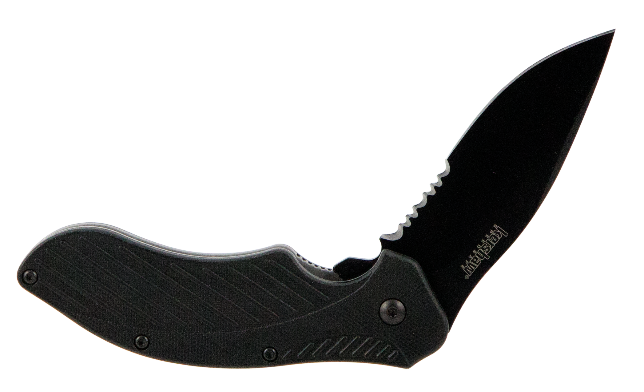 Kershaw 1605CKTST Clash3.10" Folding Drop Point Part Serrated Black Oxide 8Cr13MoV SS Blade Black Glass-Filled Nylon Handle Includes Pocket Clip