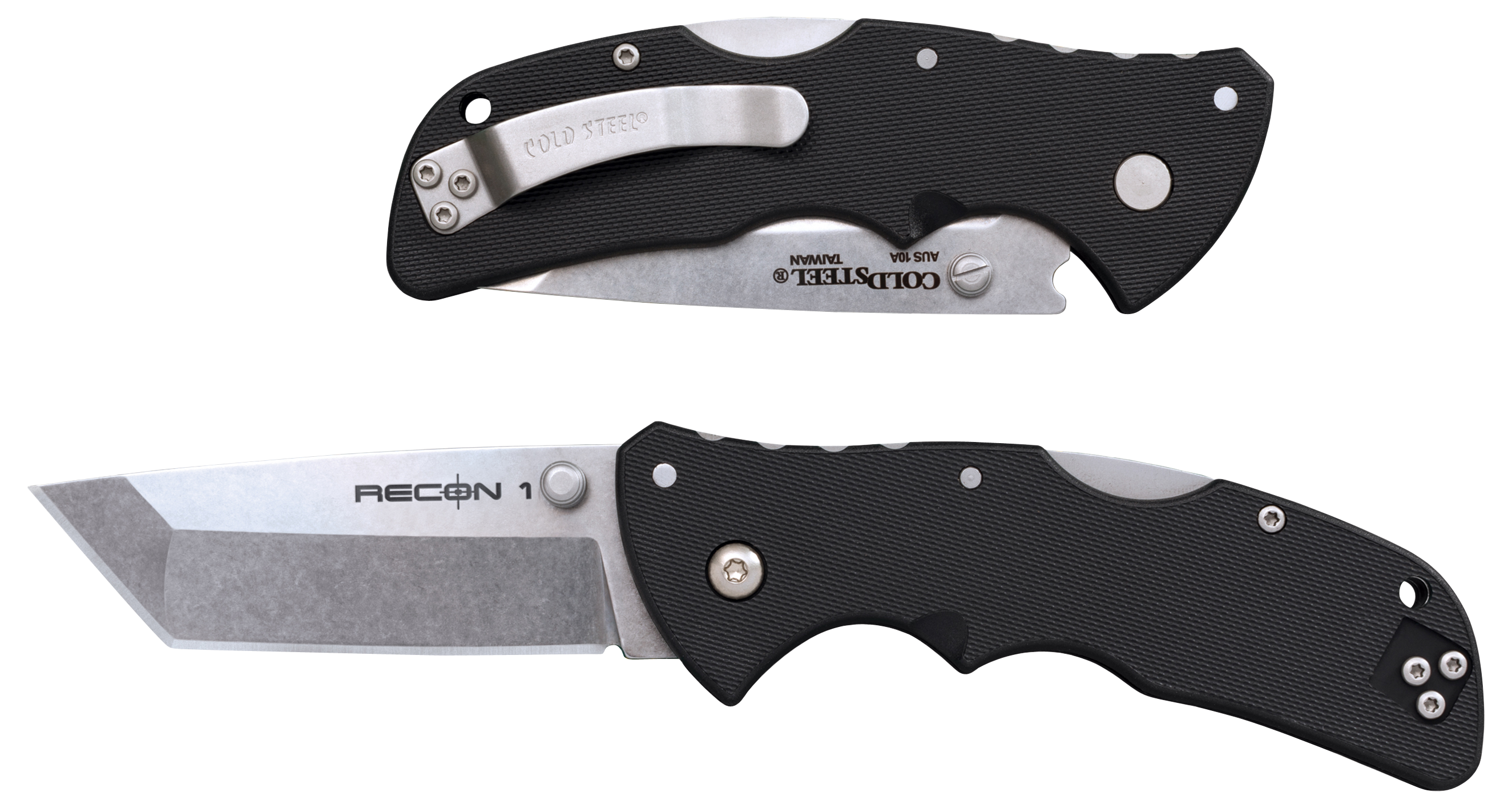 Cold Steel CS27BAT Recon 1 Mini 3" Folding Tanto Plain Stonewashed AUS-10A SS Blade/ Black Textured GRN Handle