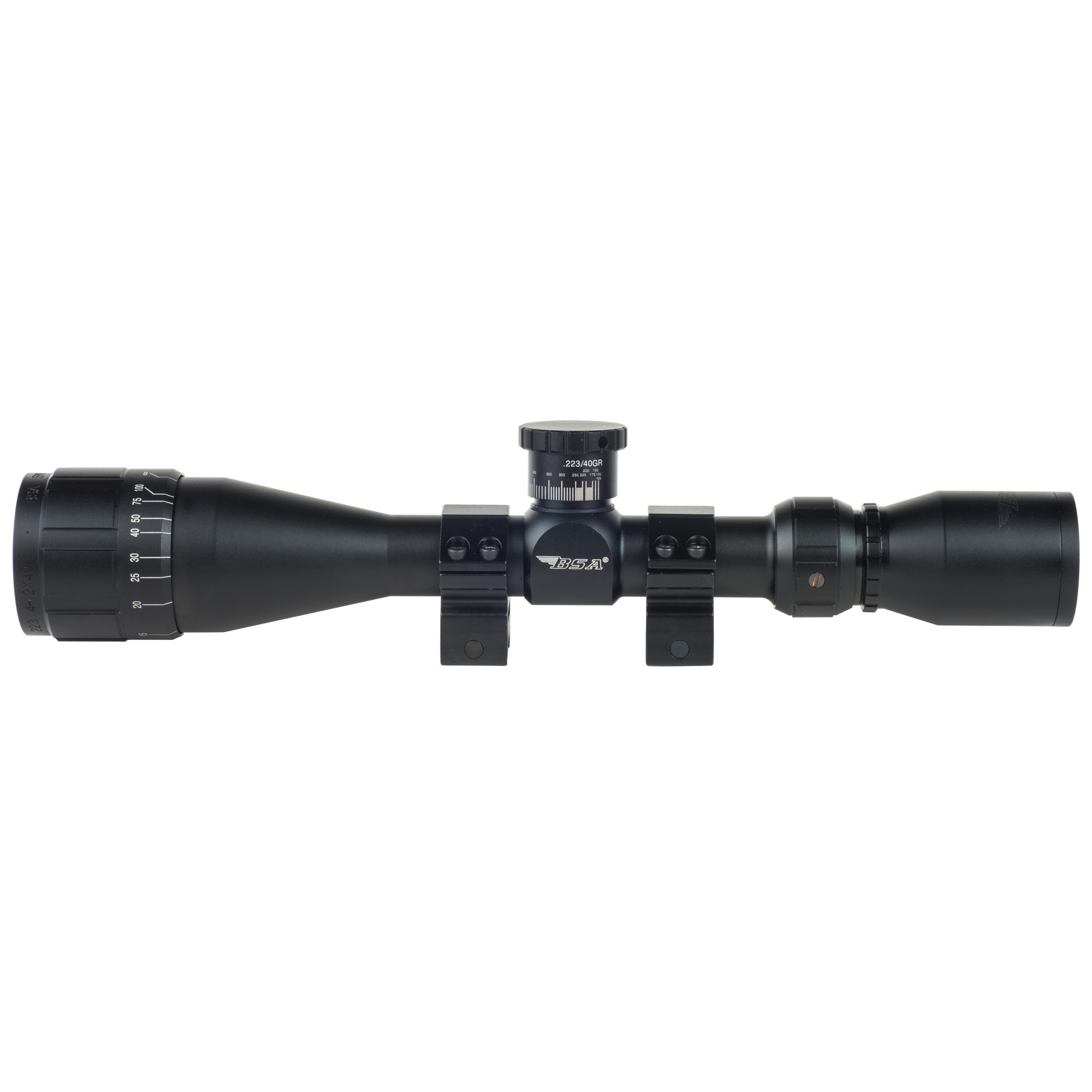 BSA 223412X40AO Sweet 223 Black Matte 4-12x 40mm AO 1" Tube 30/30 Reticle