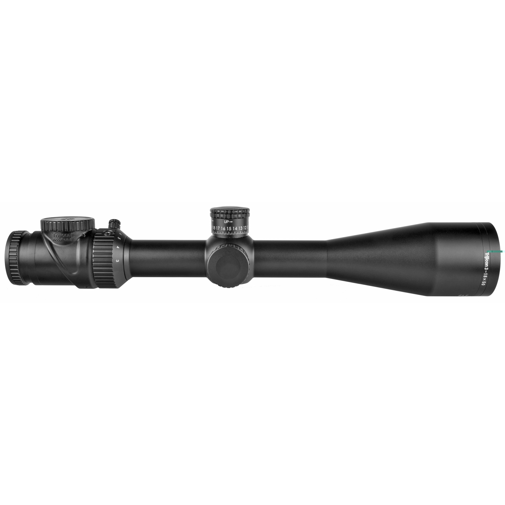 Trijicon 3-18x50 AccuPoint 30mm Rifle Scope Satin Black, MOA Ranging (Green Dot), Side Focus
