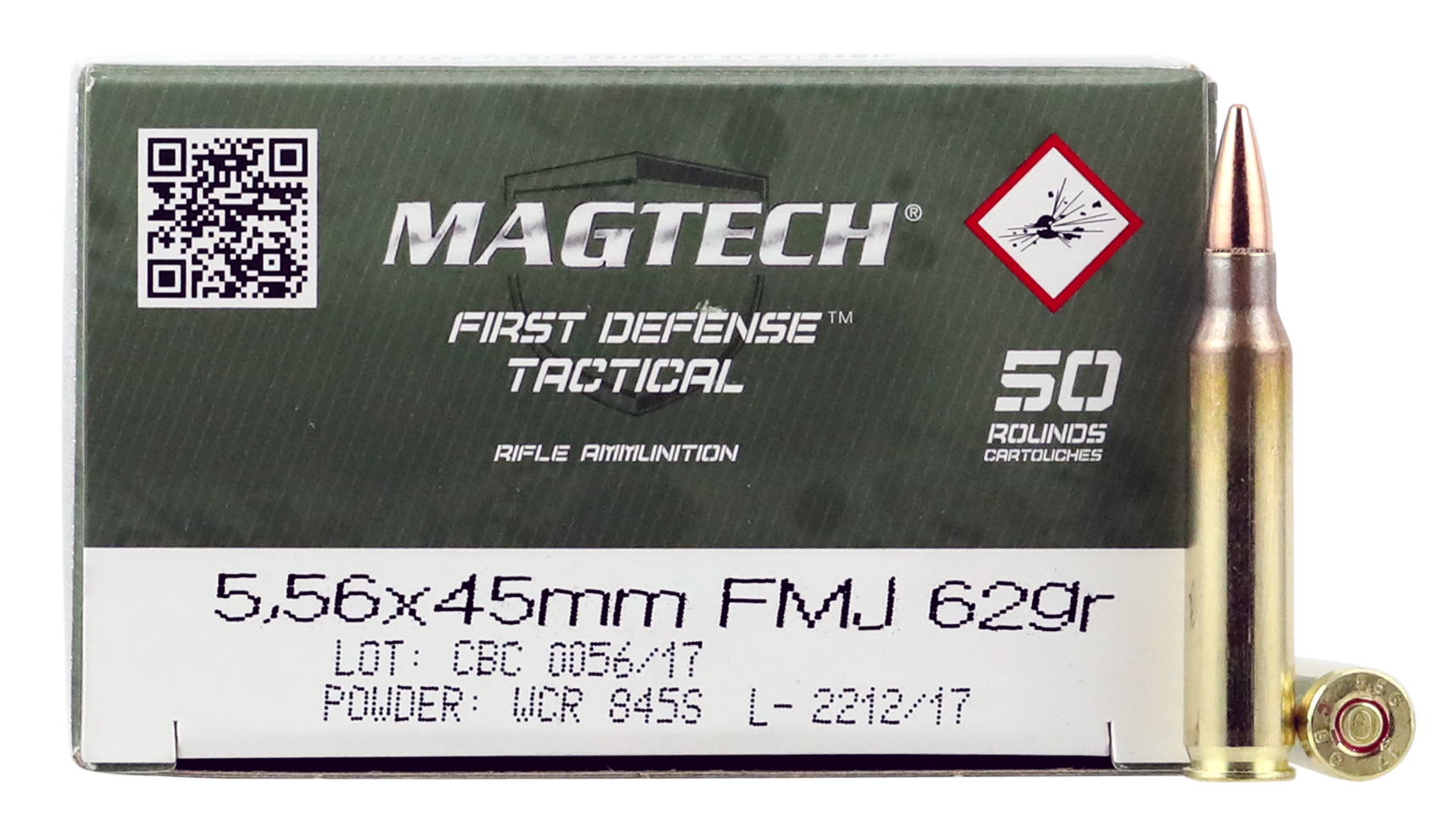 Magtech 556B Tactical/Training Target 5.56x45mm NATO 62 gr FMJ50rd Bx