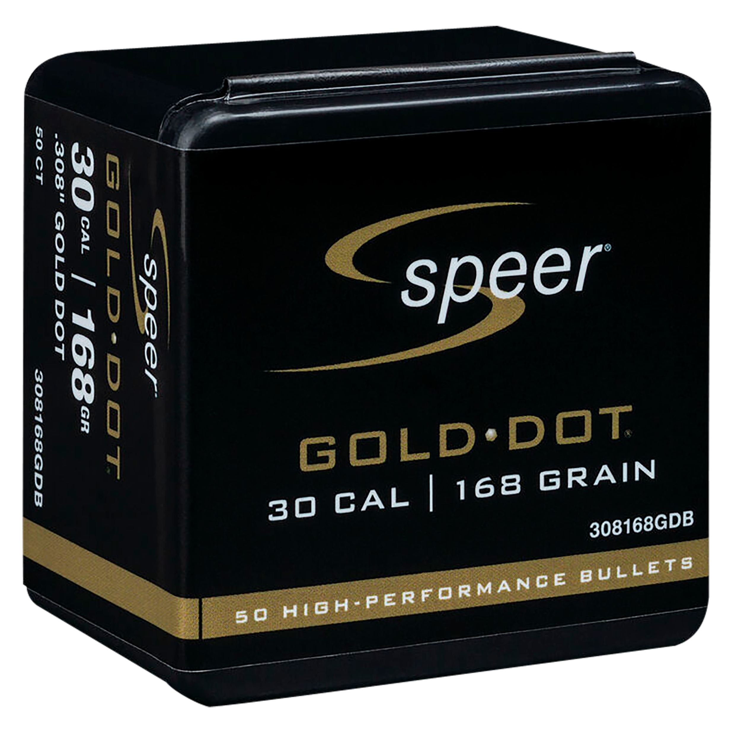 Speer Gold Dot Bullets 30 Caliber (308 Diameter) 168 Grain Bonded Soft Point Box of 50