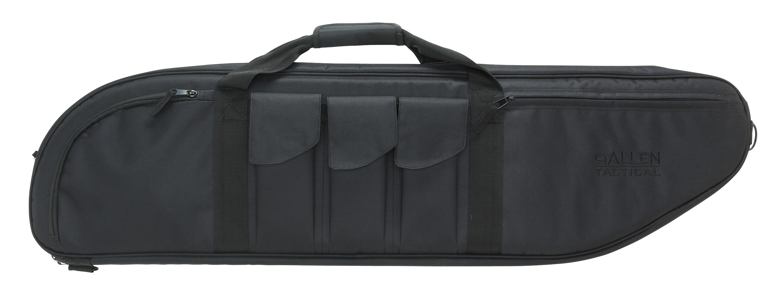 Tac Six 10929 Batallion Tactical Case made of Endura with Black Finish, 3 Pockets to hold 2 Mags, Accessory Pockets, Shoulder Strap, Padded Handle & Polyester Lining 42" L