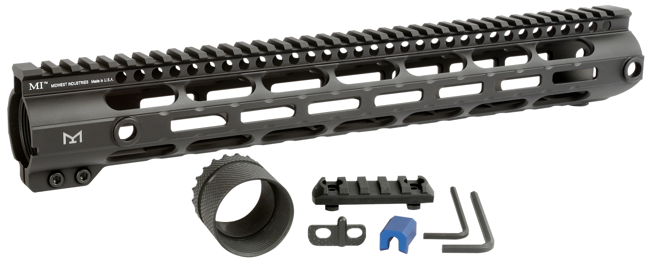 Midwest Industries 308 Combat Rail M-LOK Handguard Low Profile LR-308 Aluminum Black