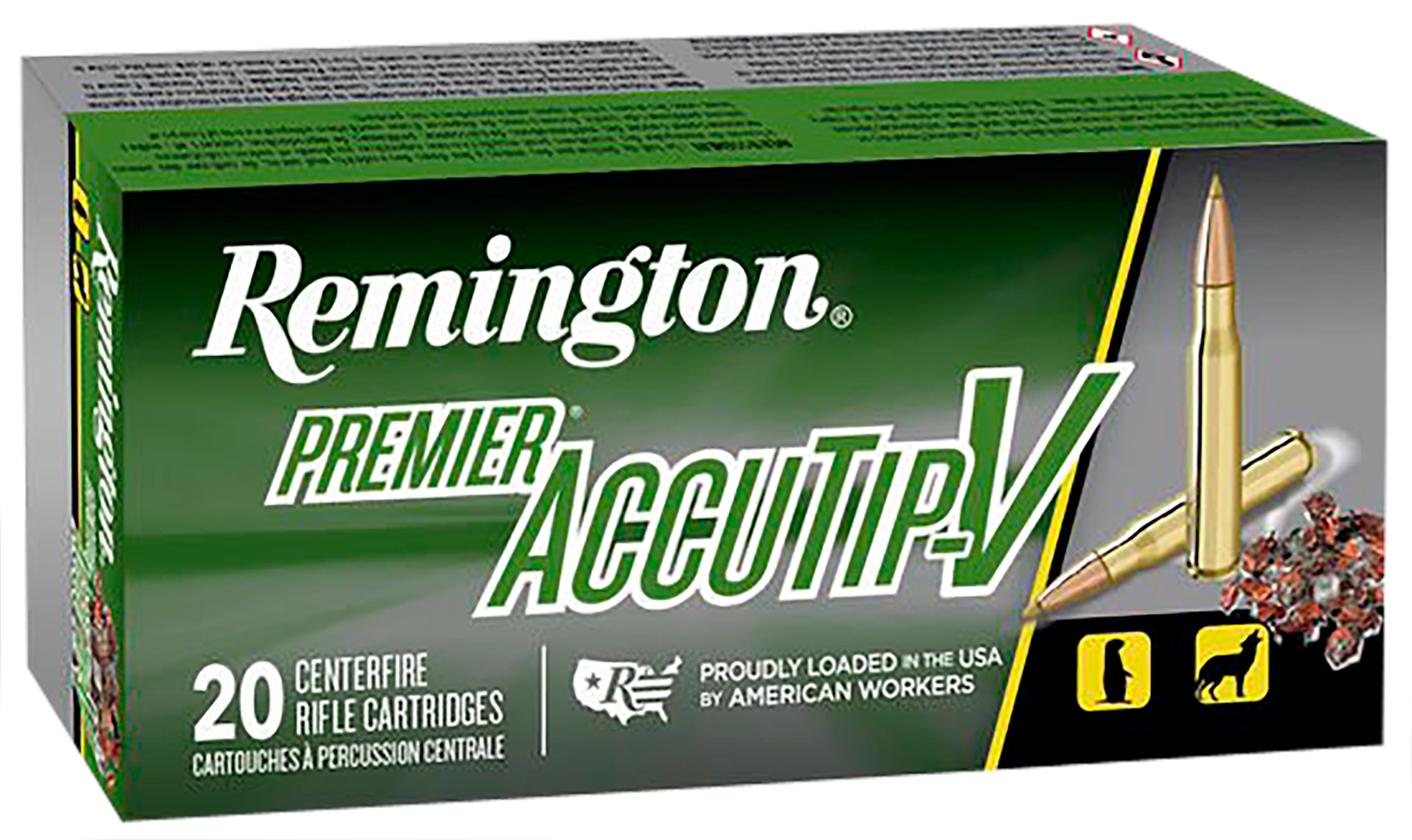 Remington Premier Varmint Ammunition 22-250 Remington 50 Grain AccuTip Boat Tail