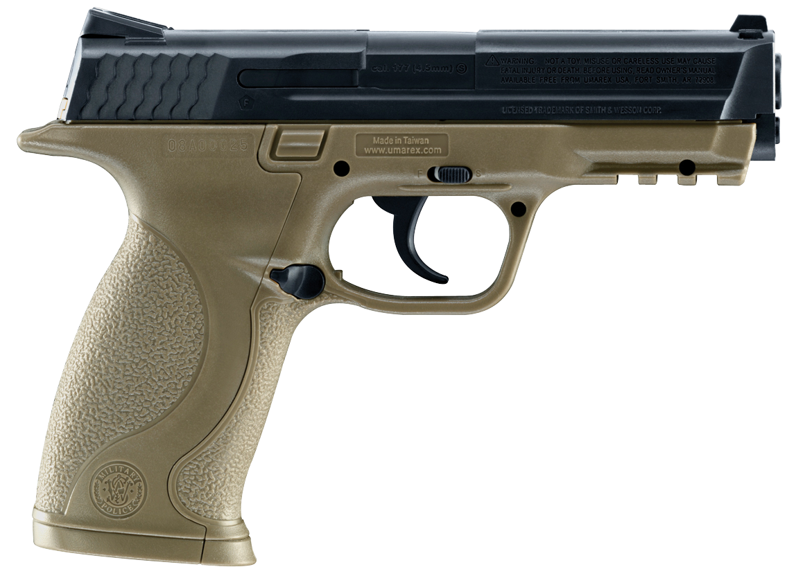Umarex S&W Air Guns 2255051 S&W M&PCO2 177 BB 19+1 4.25" FDE Polymer Grips