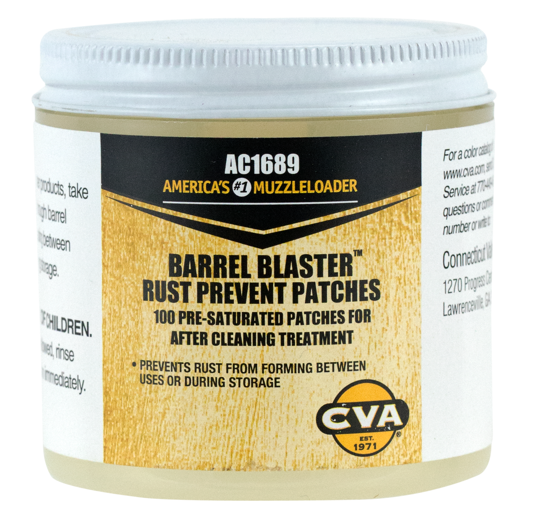 CVA Barrel Blaster Rust Preventative Black Powder Cotton Cleaning Patches