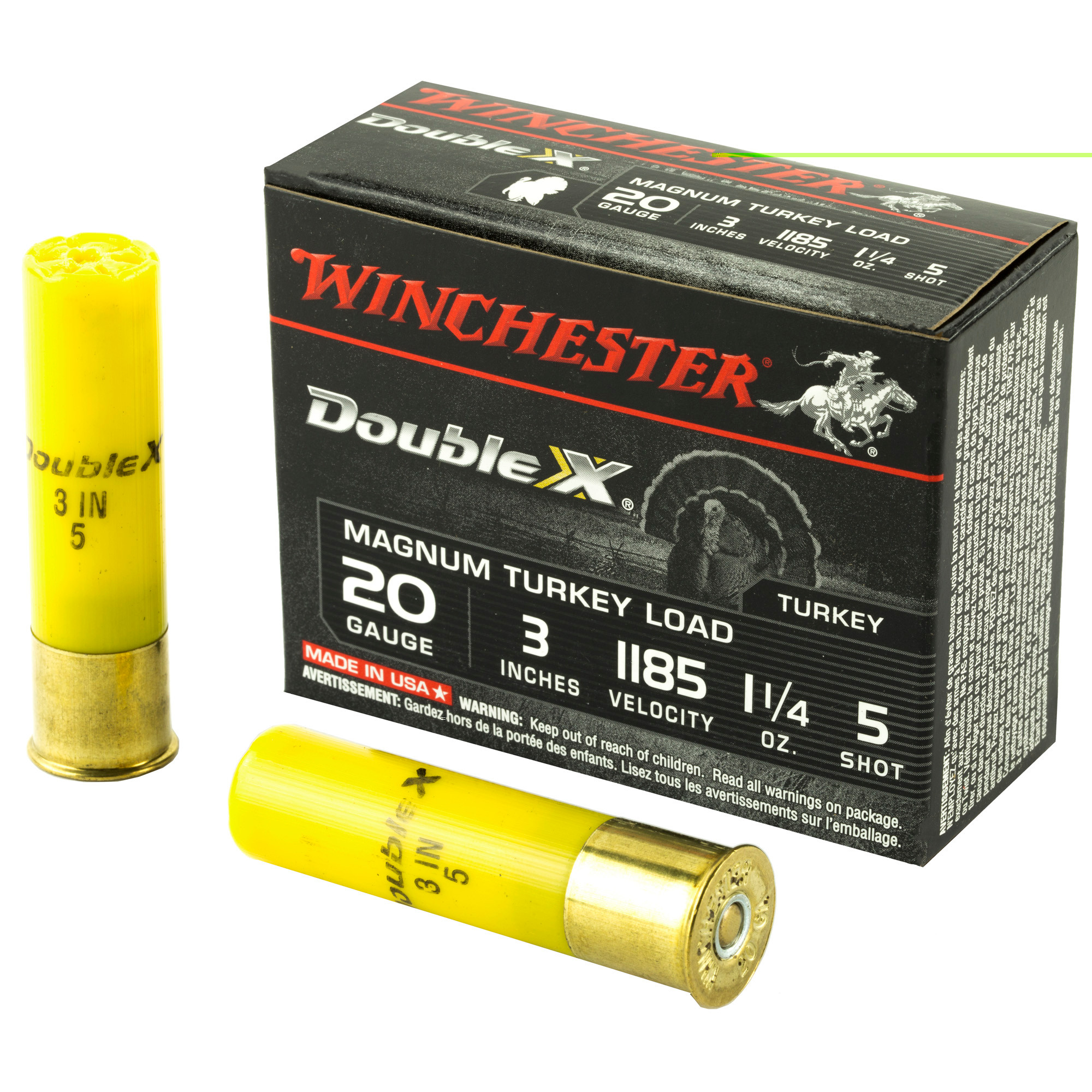 Winchester Double X Magnum Turkey Ammunition 20 Gauge 3" 1-1/4 oz #5 Shot Box of 10
