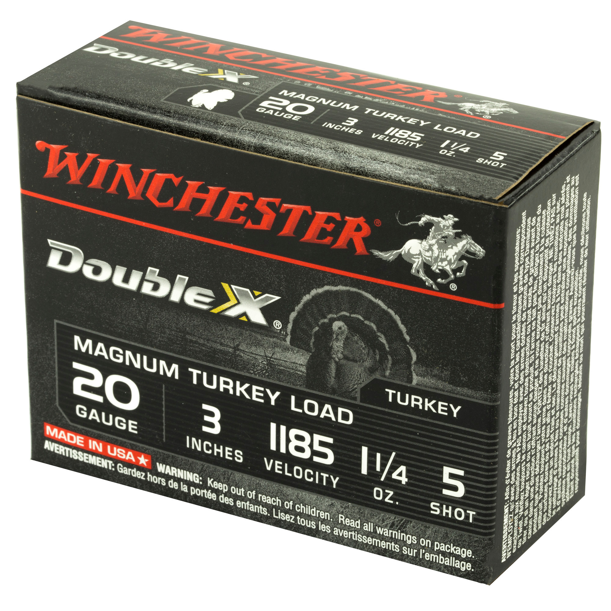 Winchester Double X Magnum Turkey Ammunition 20 Gauge 3" 1-1/4 oz #5 Shot Box of 10