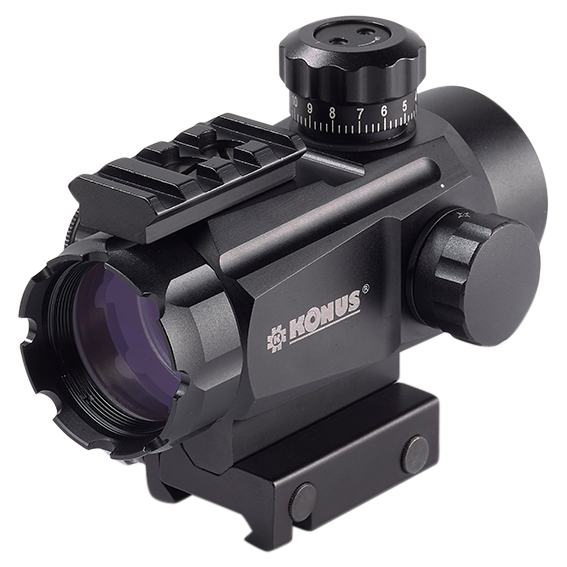 Konus Konussight Tactical Red Dot 1x 40mm Illuminated Multi-Reticle Red/Green Dot Matte Black