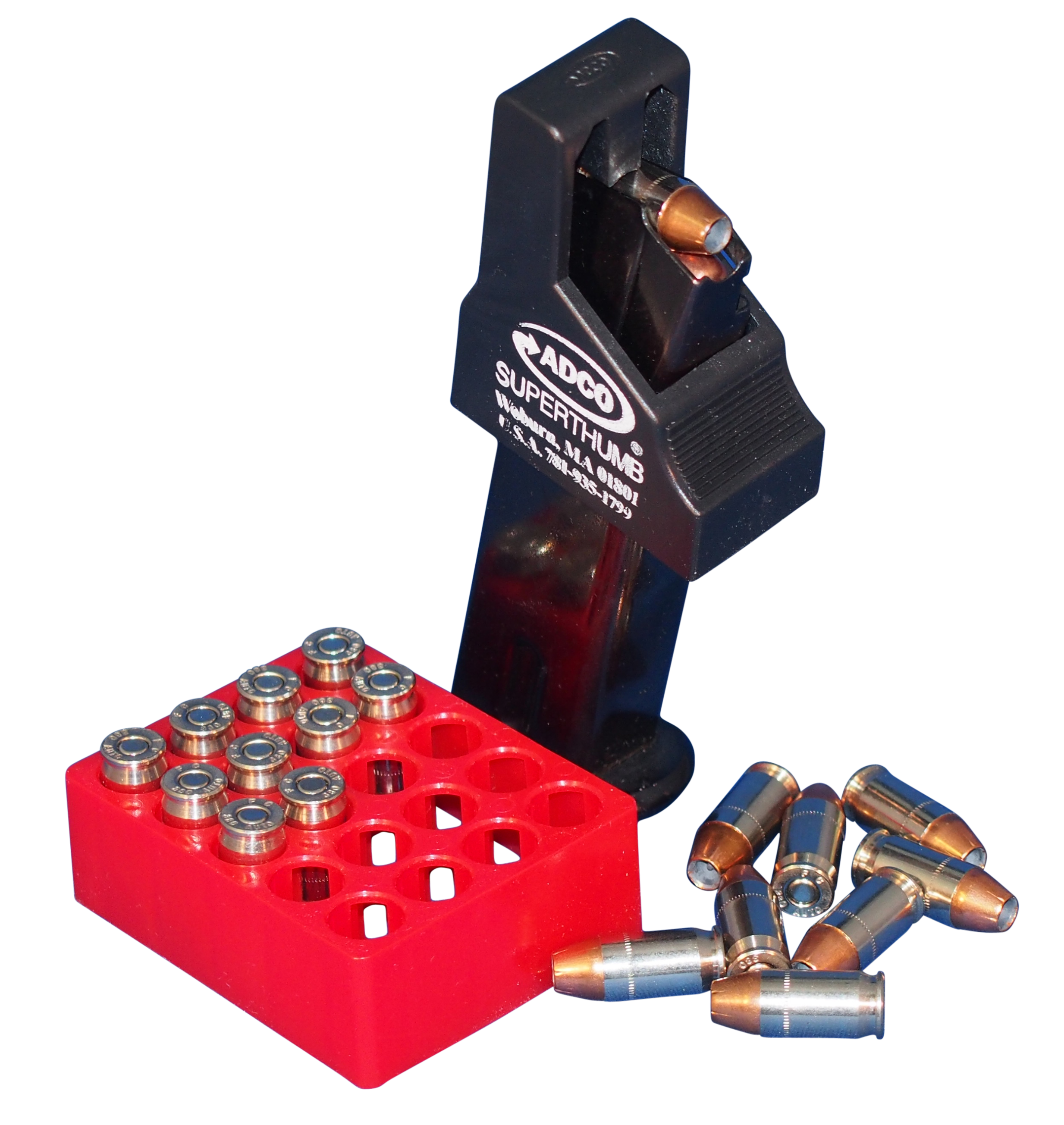 ADCO ST5 Super Thumb ST5 Mag Loader Double Stack Black Polymer 380 ACP Compatible w/Glock 42/Bersa Thunder Plus/Beretta 83/84/Browning BDA