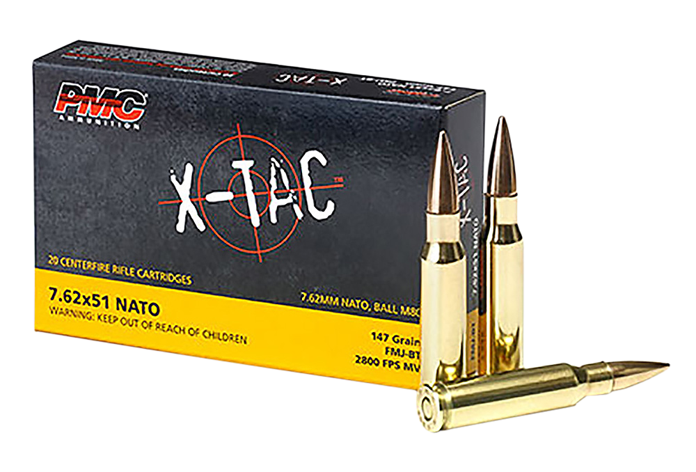 PMC 762X X-Tac Military 7.62x51mm NATO 147 gr Full Metal Jacket Boat-Tail (FMJBT) 20rd Bx