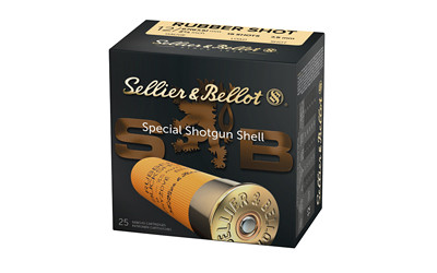 Sellier & Bellot SB12RSA Shotgun 12 Gauge 2.75" 2 11/16 oz 15 Rubber Pellets Shot 25 Bx/ 10 Cs