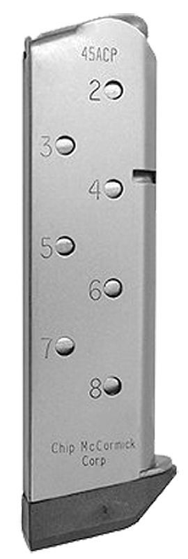 CMC Products MMG45FSBP Match GradeStainless Steel with Black Base Pad Detachable 8rd 45 ACP for 1911 Government