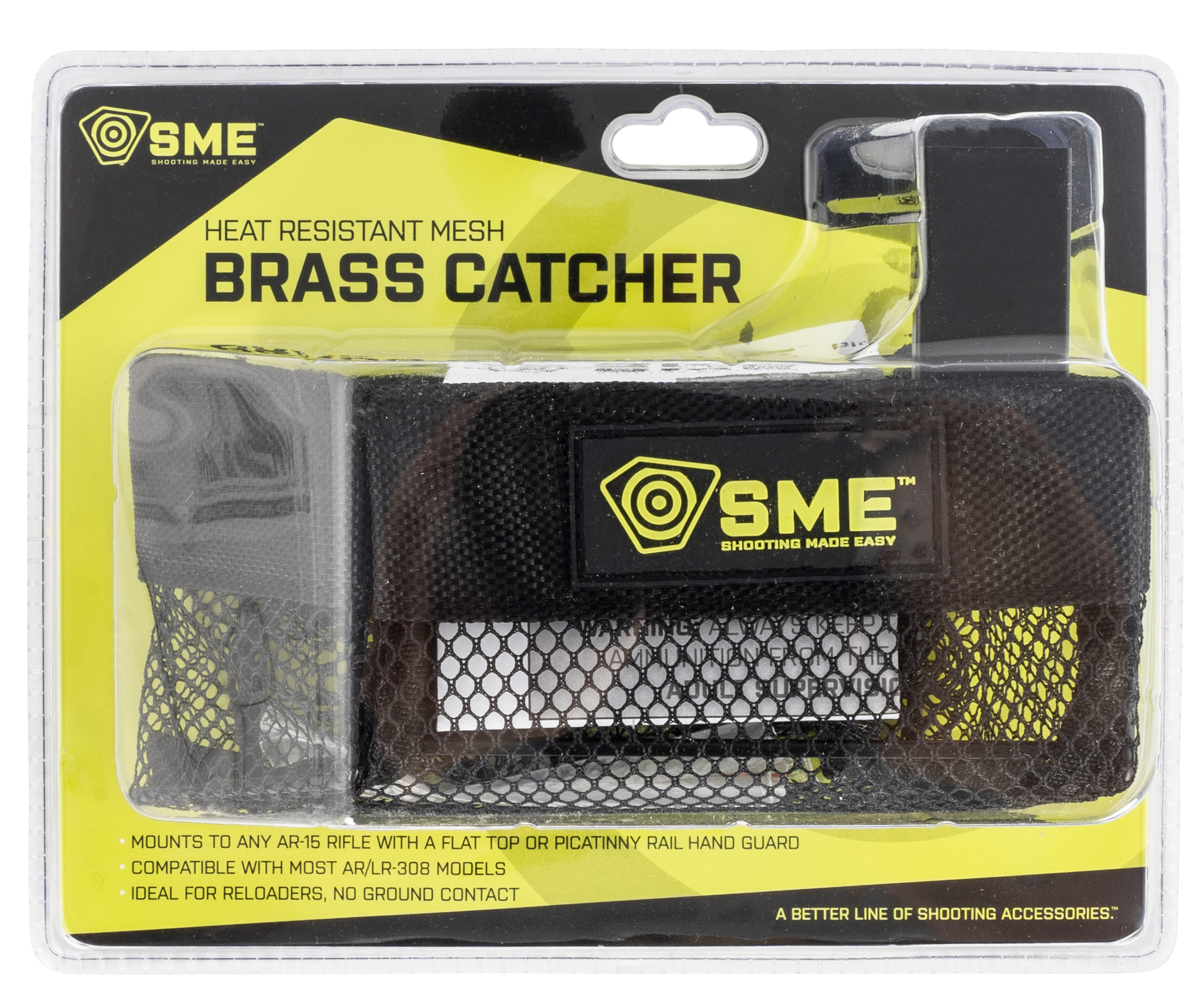 SME Brass Catcher AR-15 Picatinny Rail Mount Nylon Mesh Black