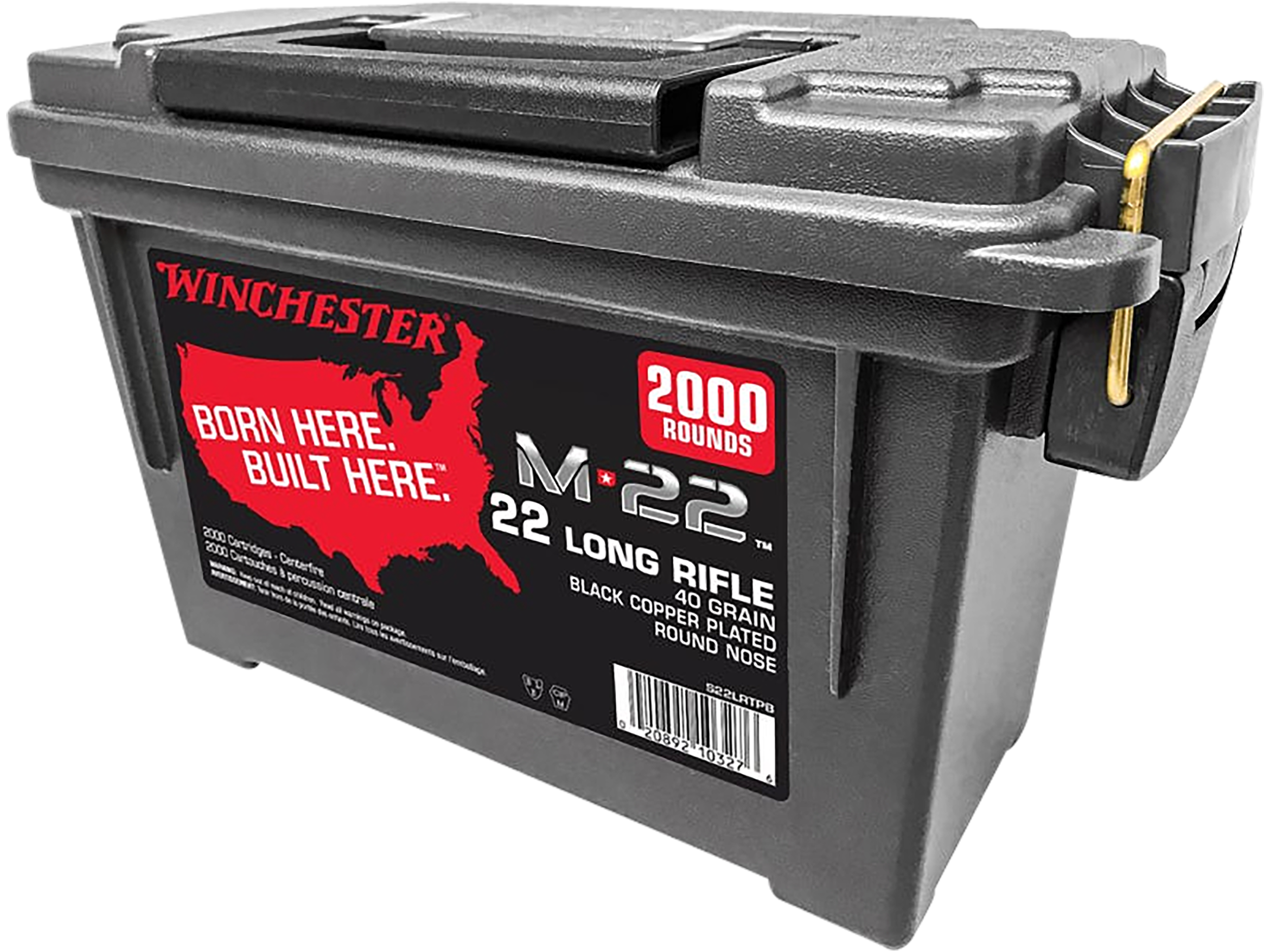 Winchester Ammo S22LRTPB M-2222 LR 40 gr Black Copper Plated Round Nose 2000 Bx/2 Cs (Bulk)