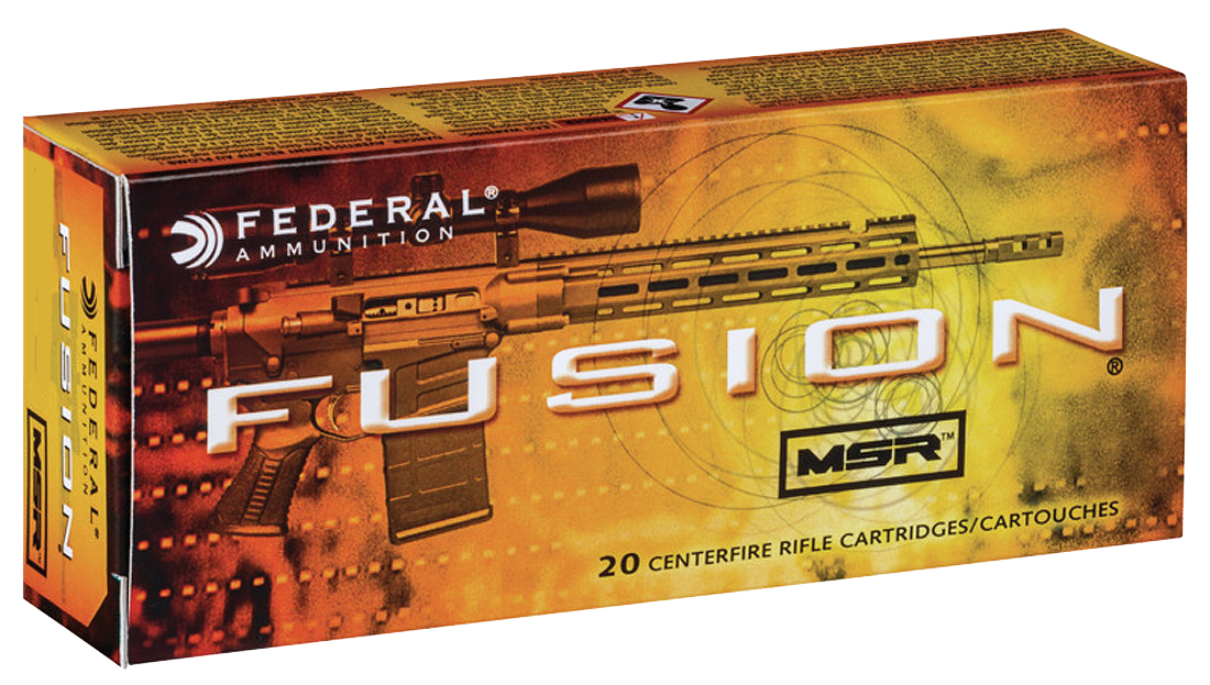 Federal Fusion MSR Ammunition 300 AAC Blackout 150 Grain Bonded Spitzer Boat Tail 20RD