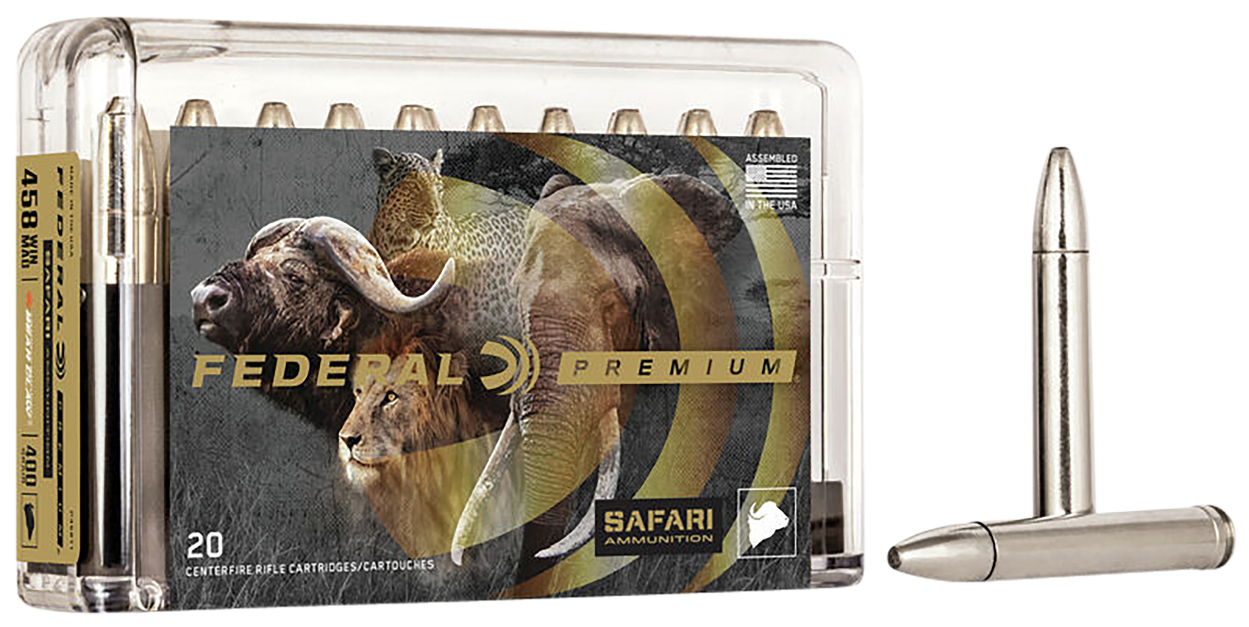 Federal Premium Safari Ammunition 458 Winchester Magnum 400 Grain Trophy Bonded Bear Claw