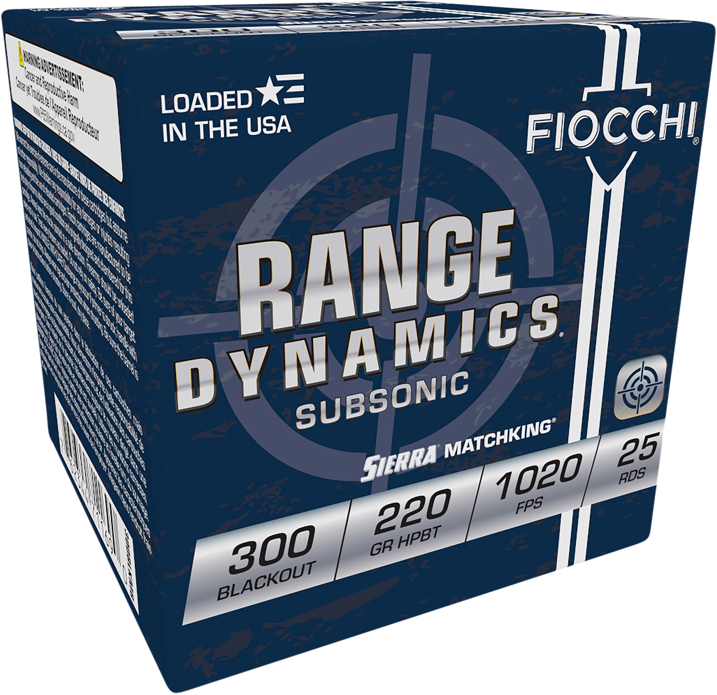 Fiocchi 300BLKMB Range Dynamics Compete 300 Blackout 220 gr Sierra MatchKing BTHP 25 Per Box/ 20 Cs