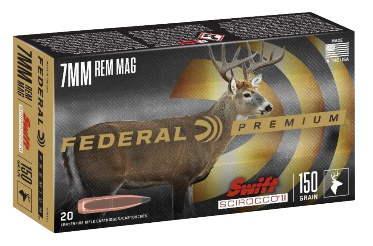 Federal Premium Ammunition 7mm Remington Magnum 150 Grain Swift Scirocco II 20RD