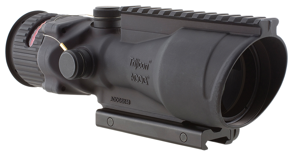 Trijicon 6x48 Acog Rifle Scope Matte, .308 Red Chevron, w/ Picatinny Rail Adapter