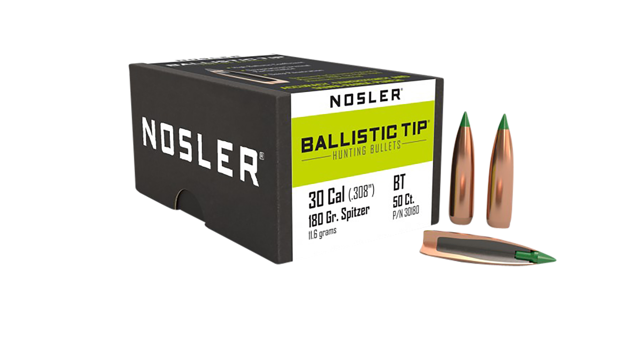 Nosler 30 Cal 180gr 50ct