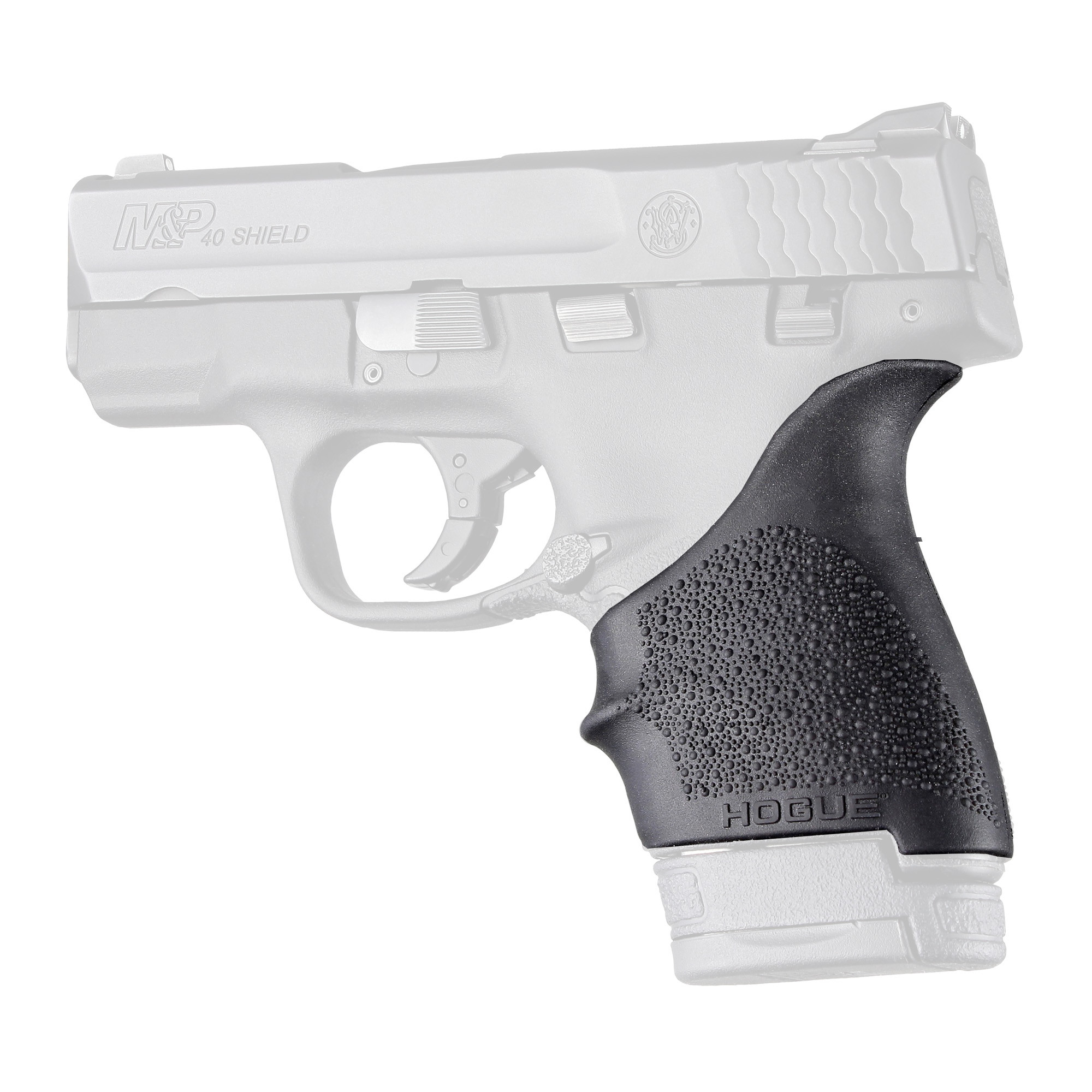 Hogue 18400 HandAll Beavertail Grip Sleeve Textured Black Rubber for Glock 26, S&W M&P Shield, Ruger LC9