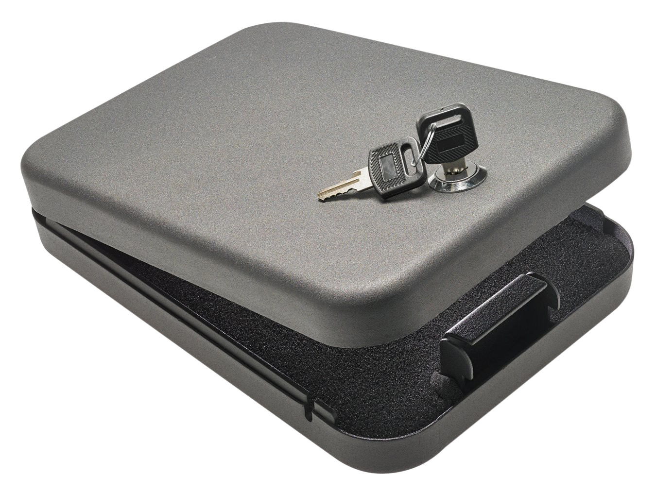 SnapSafe 75200 Lock BoxLarge Key Entry Black Steel Holds 1 Handgun 9.50" L x 6.50" W x 1.75" D
