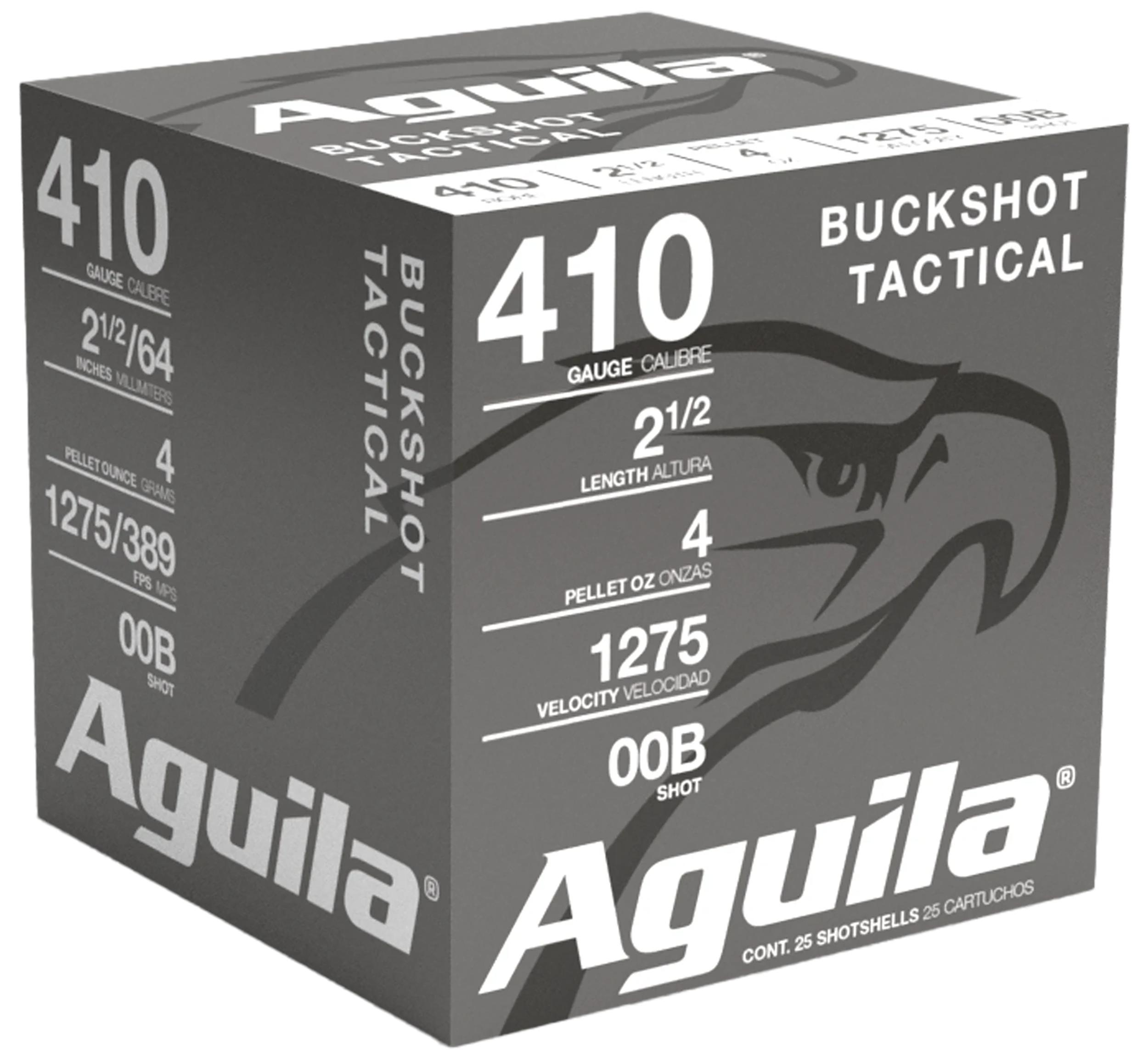 Aguila 1C4100BA Buckshot High Velocity 410 Gauge 2.50" 1/2 oz 00 Buck Shot 25 Per Box/ 20 Cs
