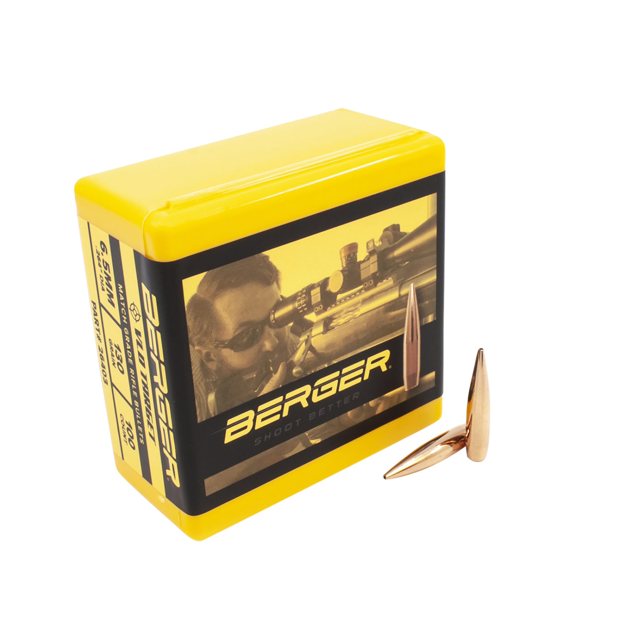 Berger Target Bullets 264 Caliber, 6.5mm (264 Diameter) 130 Grain VLD Hollow Point Boat Tail Box of 100
