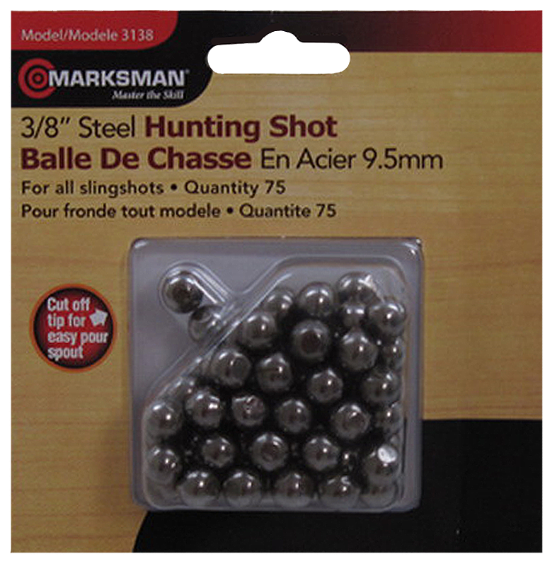 Marksman 3138Slingshot Steel Shot 1/4 75 Pack in. Mrk 3138 3/8In Steel Shot 75