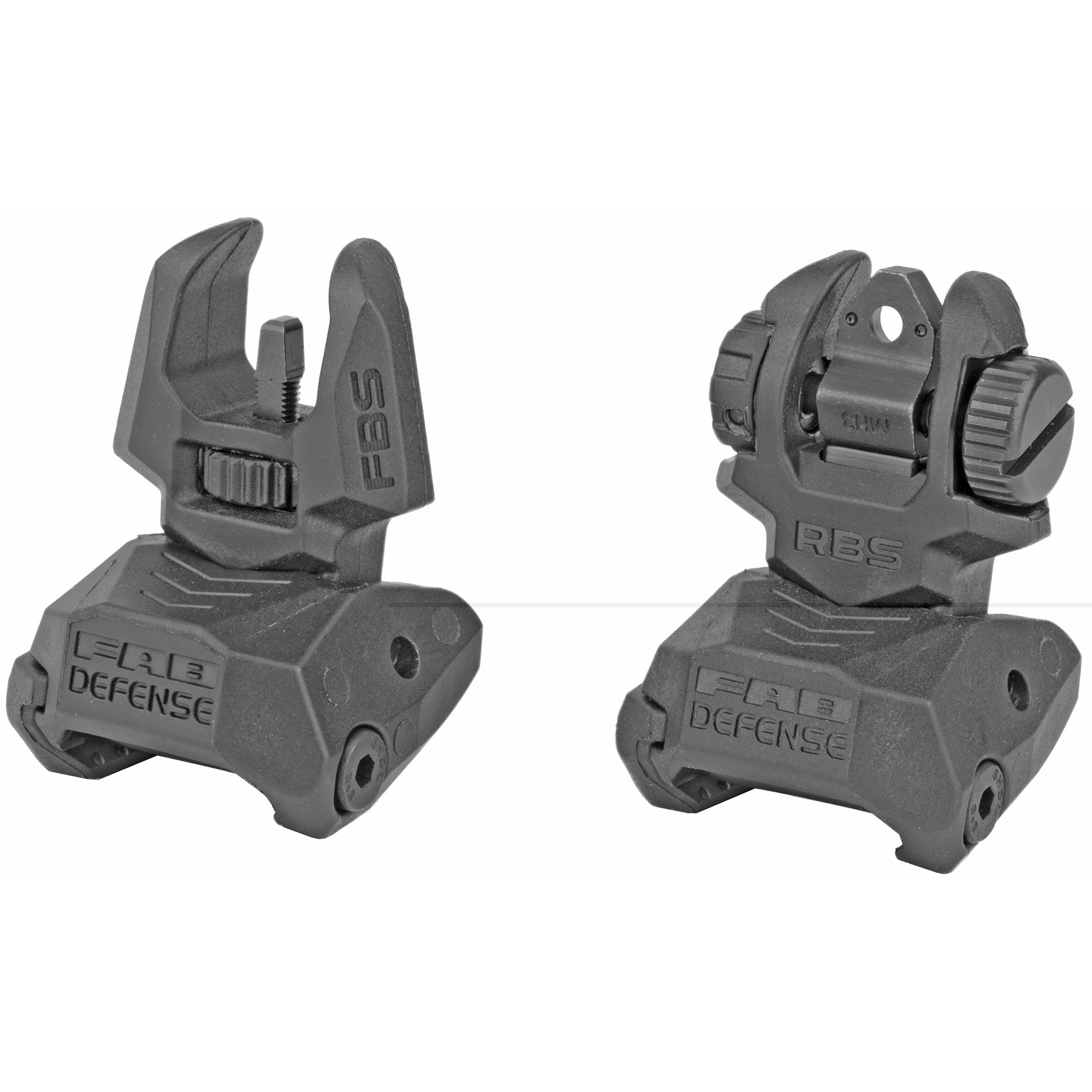 Meprolight FRBS Flip-Up Night Sight Set AR-15 Hyper Bright Front, 2-Dot Rear Tritium Green Polymer Black