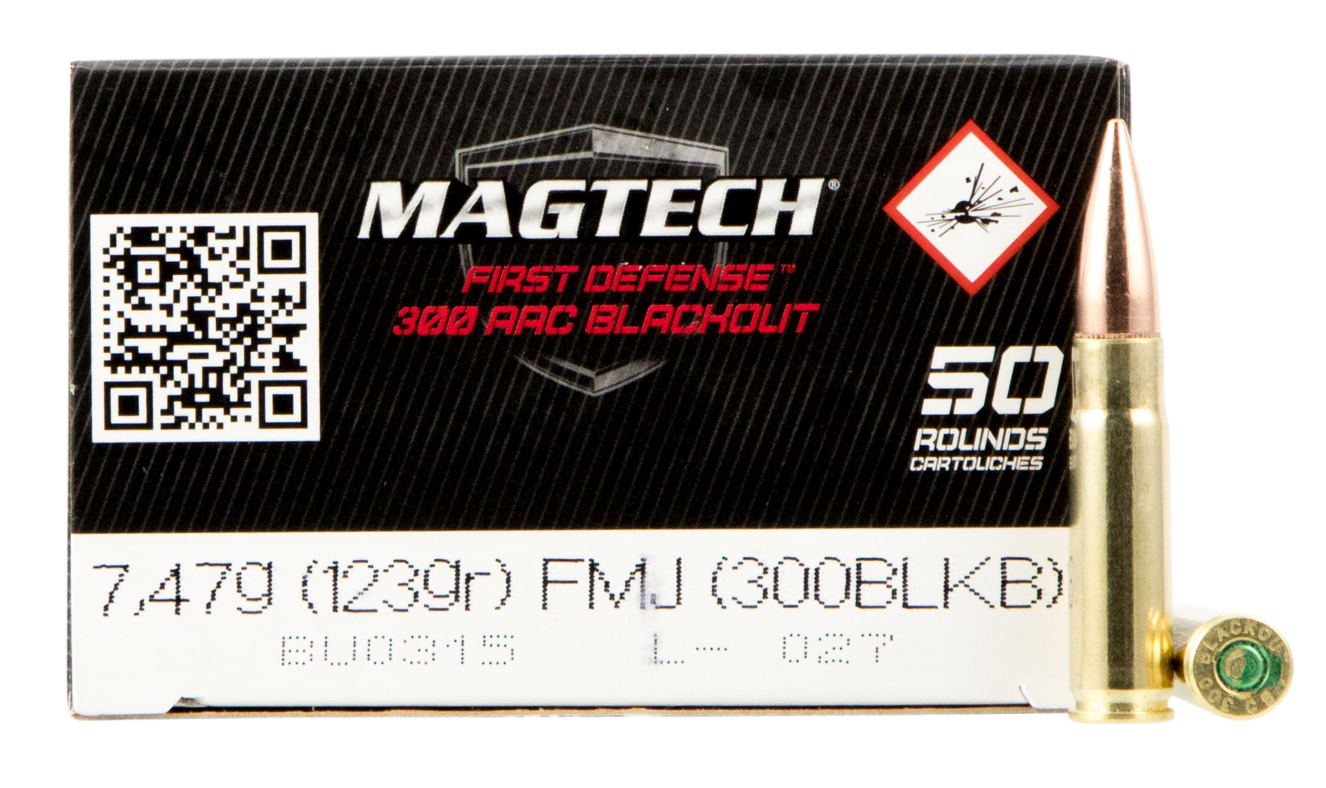 Magtech First Defense Ammunition 300 AAC Blackout 123 Grain Full Metal Jacket