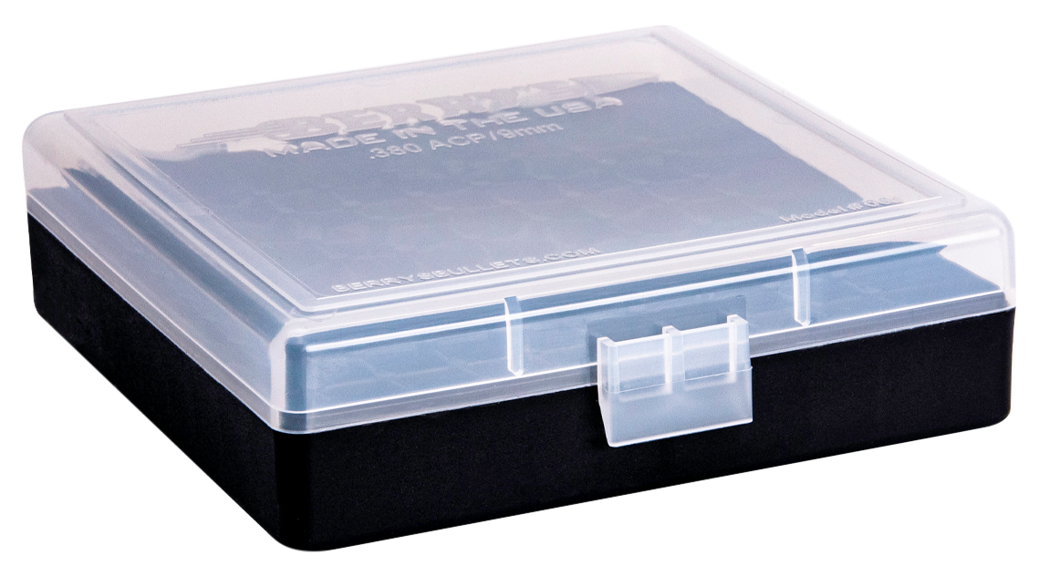 Berrys 87412 001 Ammo Box 9mm Luger,380 ACP 100rd Clear Lid w/Black Bottom