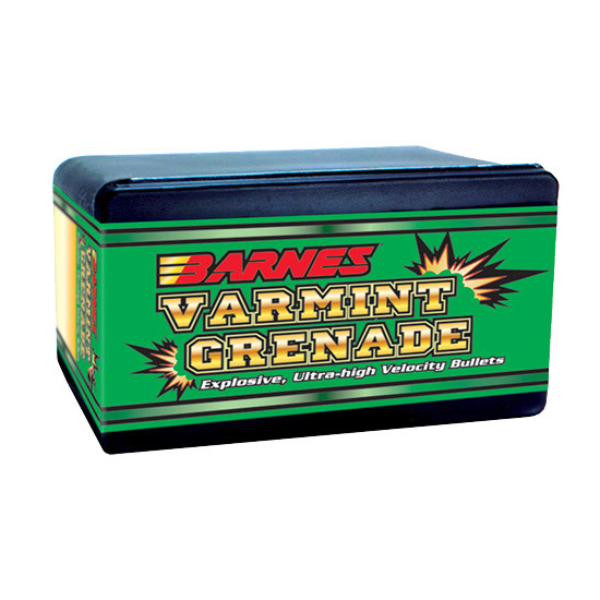 Barnes Varmint Grenade Bullets 20 Caliber (204 Diameter) 26 Grain Hollow Point Lead-Free