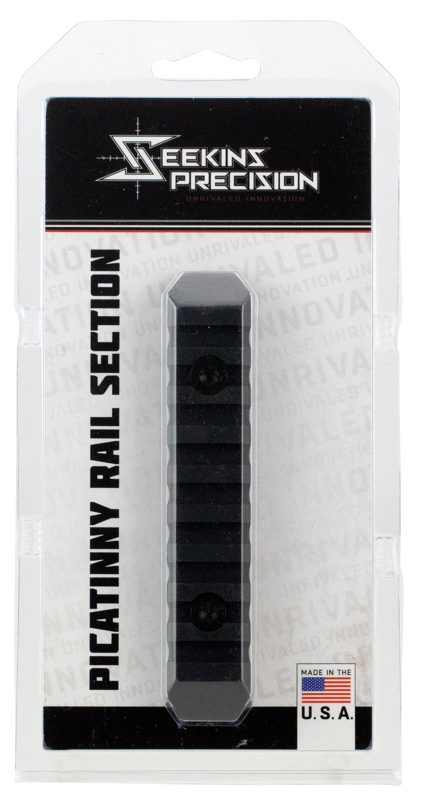 Seekins Precision 0010560081 M-Lok Picatinny Rail 9 Slots 6061-T6 Aluminum Black Hardcoat Anodized