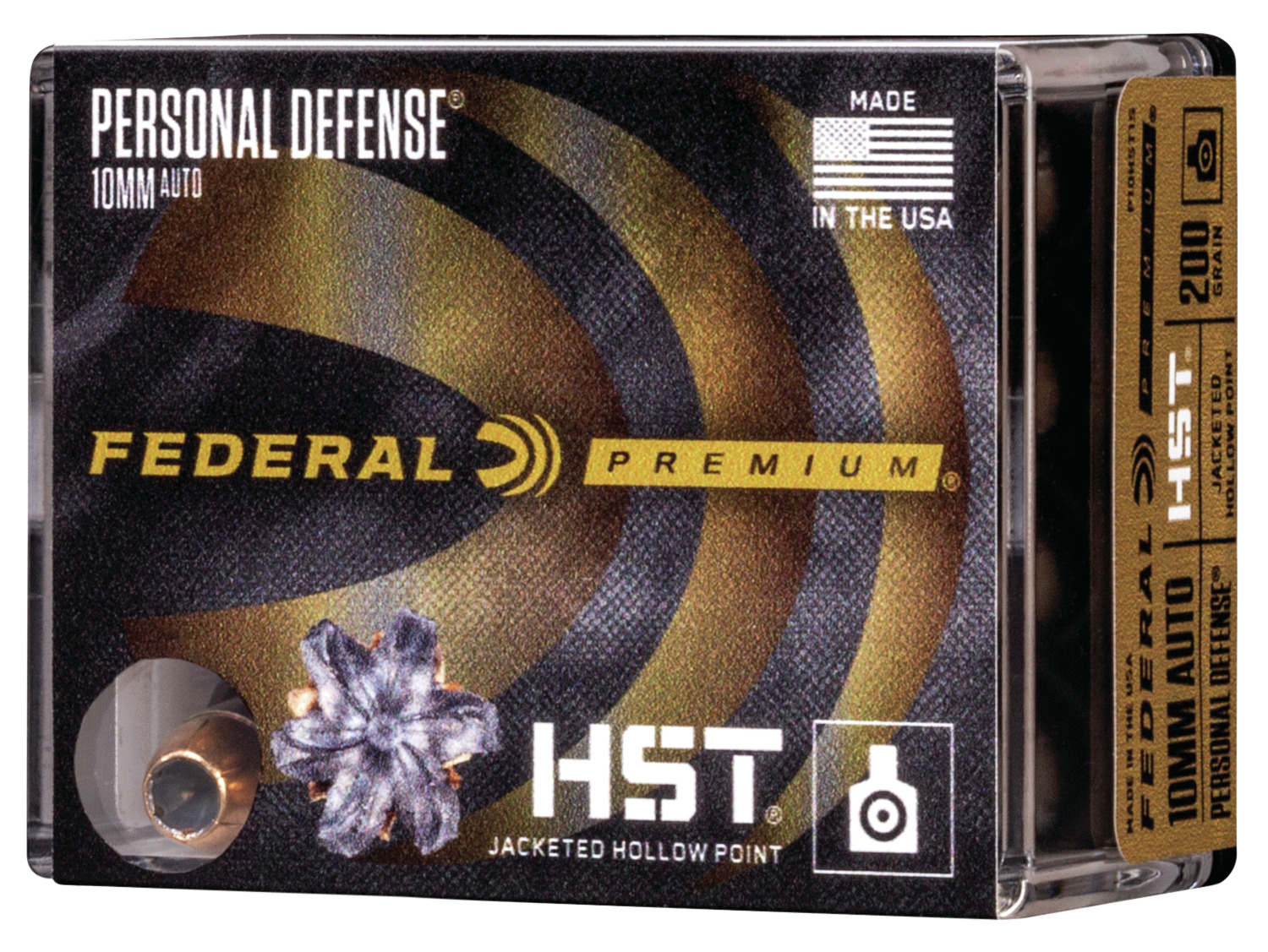 Federal Premium Personal Defense Ammunition 10mm Auto 200 Grain HST Jacketed Hollow Point 20RD