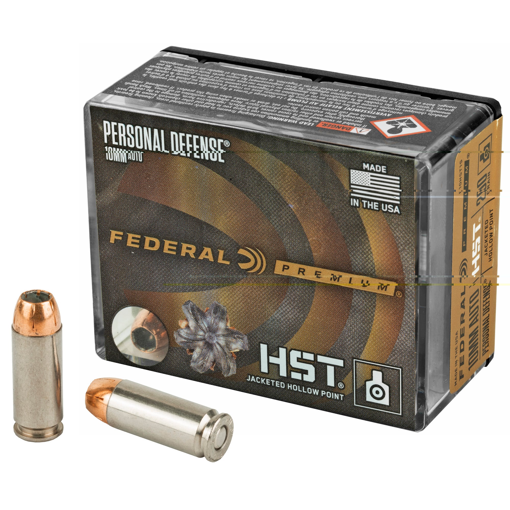 Federal Premium Personal Defense Ammunition 10mm Auto 200 Grain HST Jacketed Hollow Point 20RD