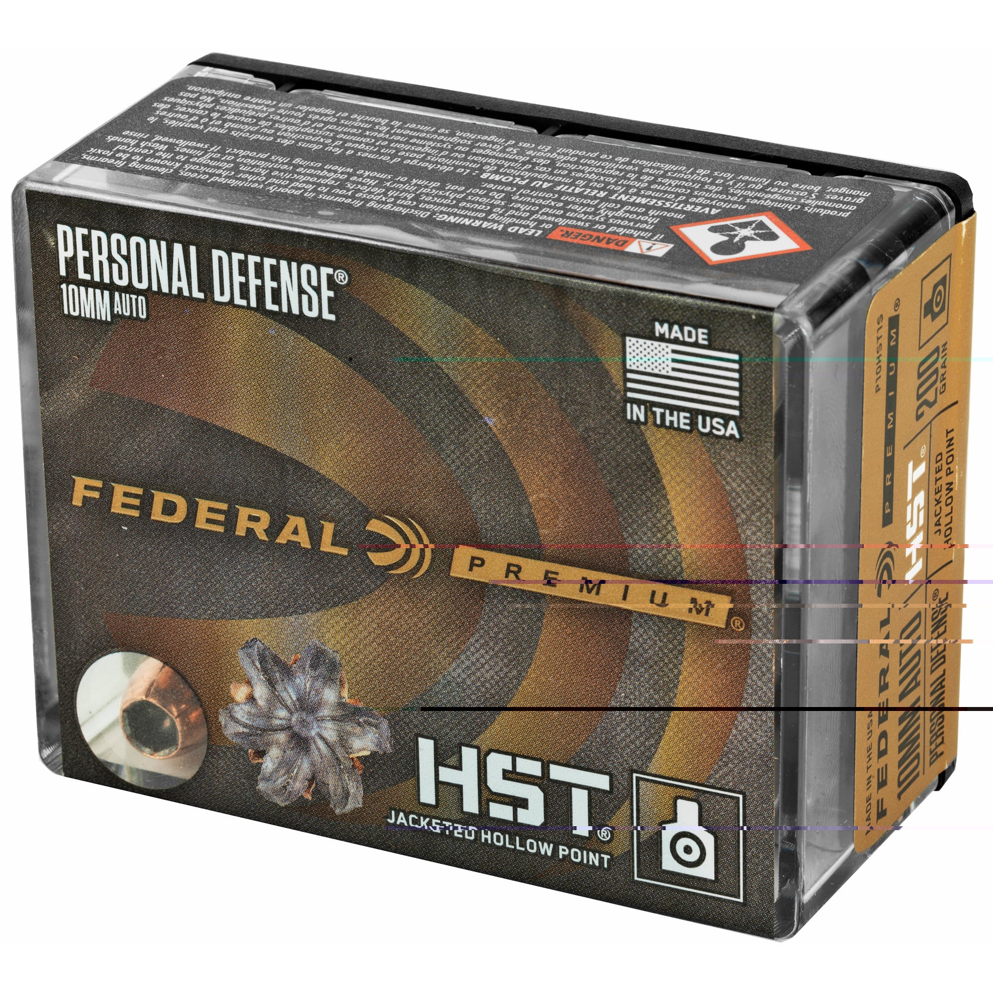 Federal Premium Personal Defense Ammunition 10mm Auto 200 Grain HST Jacketed Hollow Point 20RD
