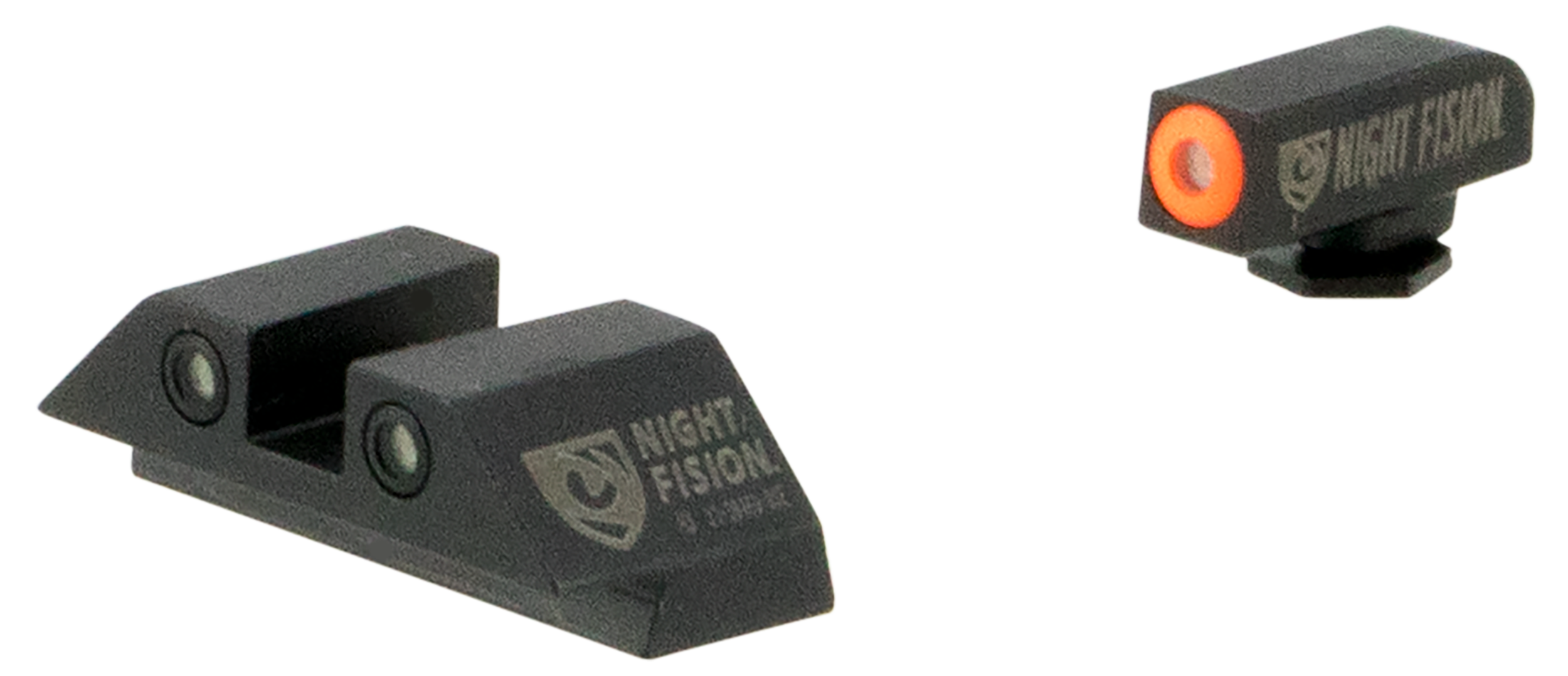 Night Fision GLK003003OGW Tritium Night Sights For GlockBlack | Green Tritium Orange Ring Front Sight Green Tritium White Ring Rear Sight