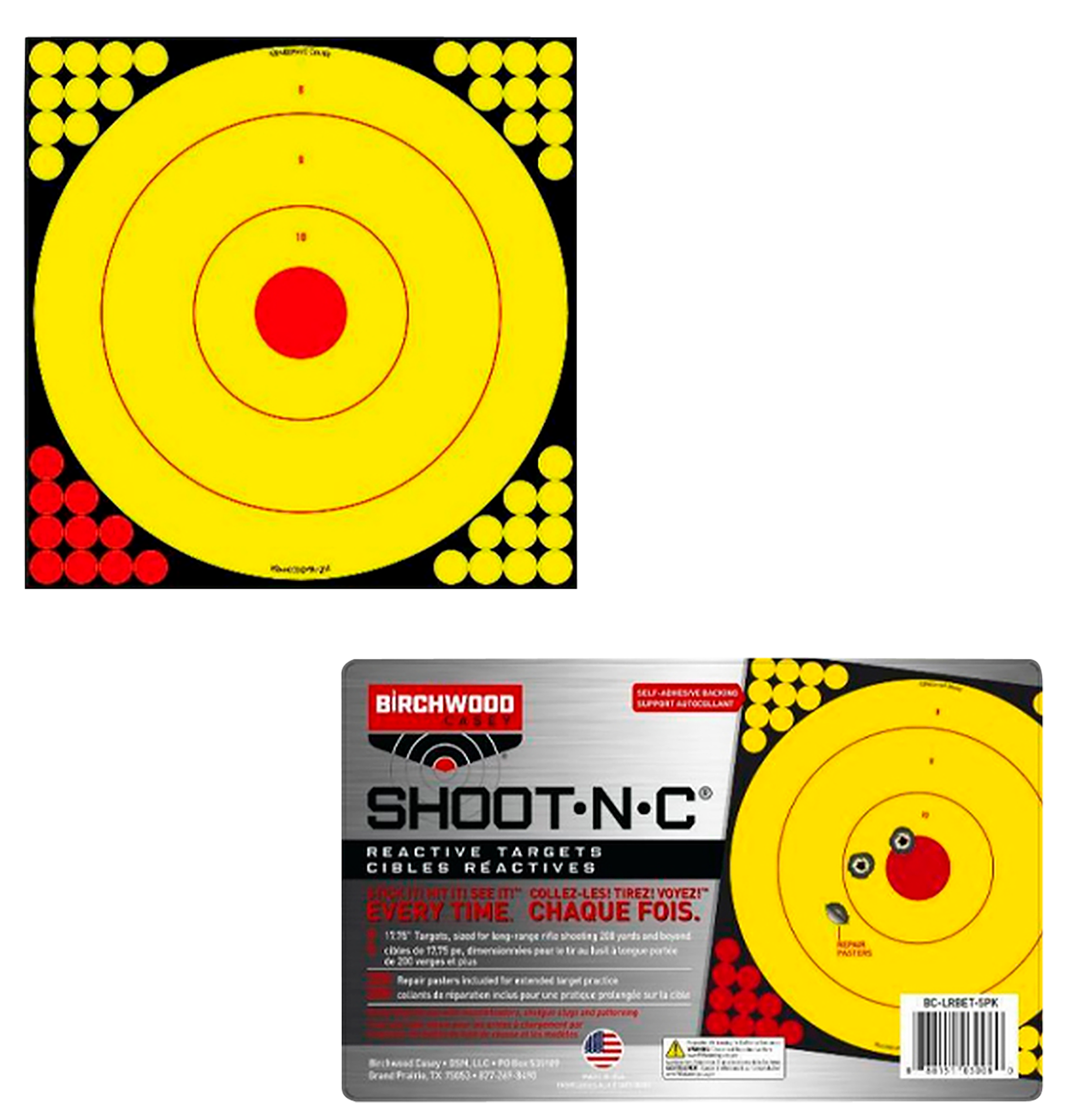 Birchwood Casey Long Range 17.75" Bullseye Target 5PK with 200 Pasters