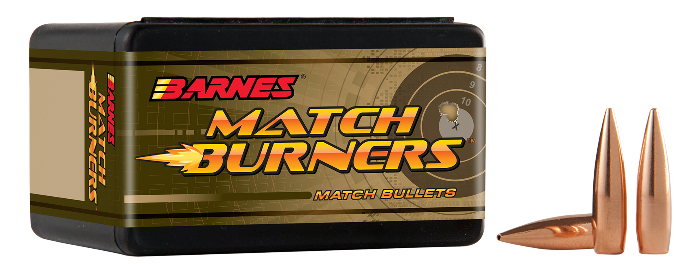 Barnes Match Burner Bullets 264 Caliber, 6.5mm (264 Diameter) 120 Grain Open Tip Match Boat Tail Box of 100
